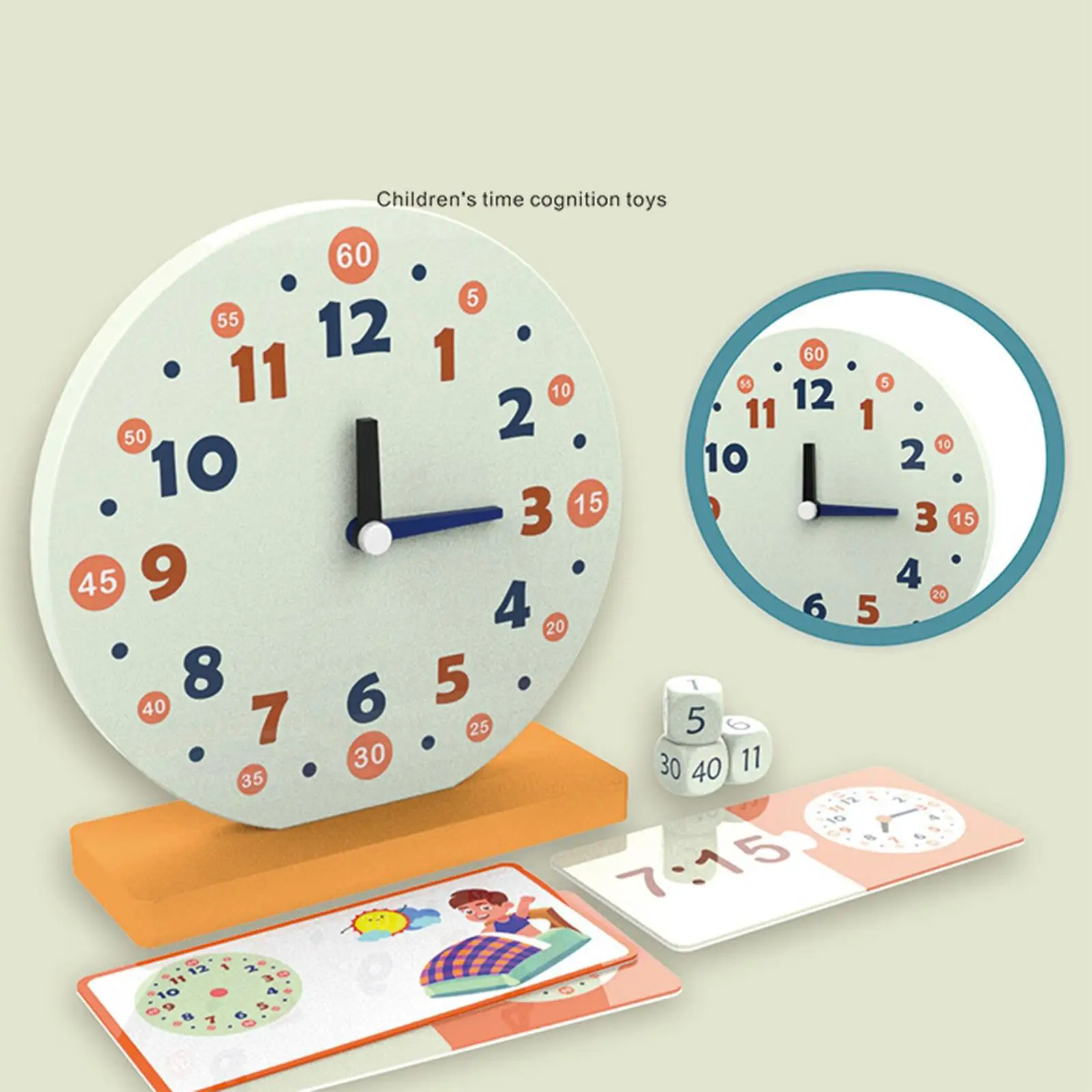 Montessori Wooden Clock Toys Homeschool Supplies Activity Learn How to Tell Time Teaching Clock for Children Baby Toddler
