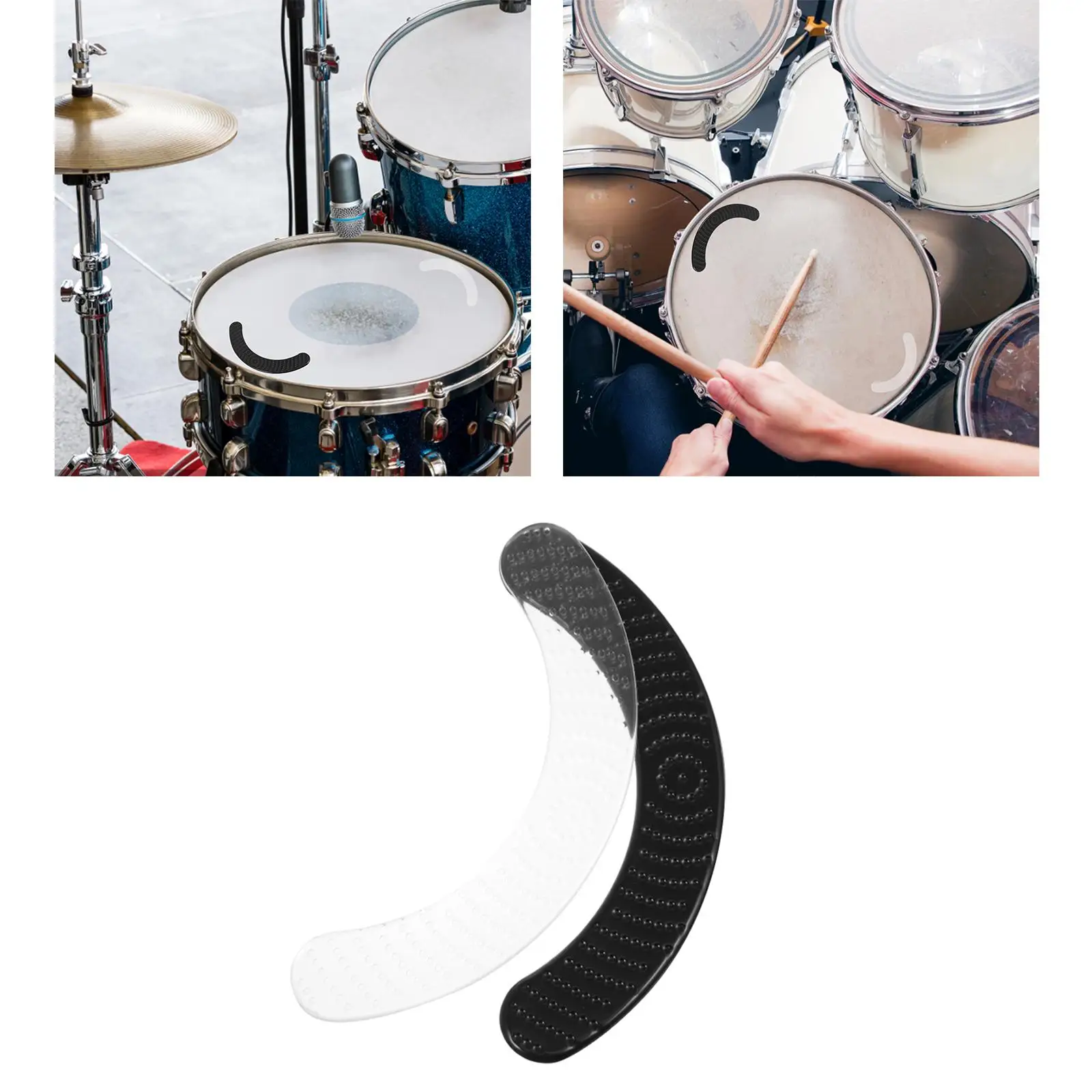 2x Silicone Mute Damper Pads for Snare Drum Reusable Tones Control Practice Pads