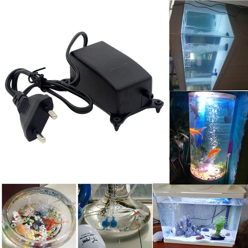 Aquarium Air Pump Fish Diffuser Tubing Hydroponics Bubbler Aerator, 72L/H