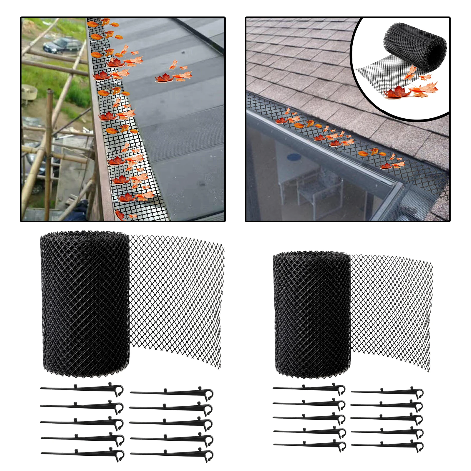 Roof Mesh - 10 Clip Hooks Einfach Zu Installieren Mesh to Debris Clogging