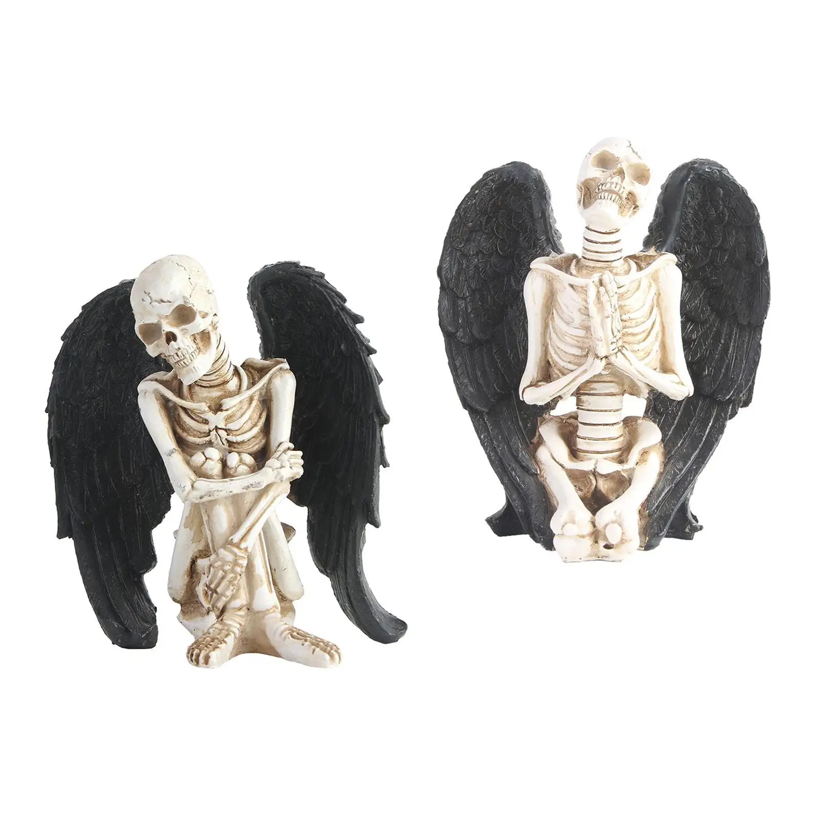 Angel Skeleton Skull Halloween Statue Resin Sculpture Ornaments