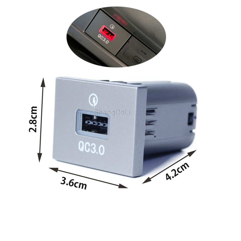 Auto Doppel USB QC 3,0 PD Interface Lade Buchse Schnell Flash Telefon Ladegerät Adapter Für Ford Focus MK2 2004-2011 zubehör – Detail 2
