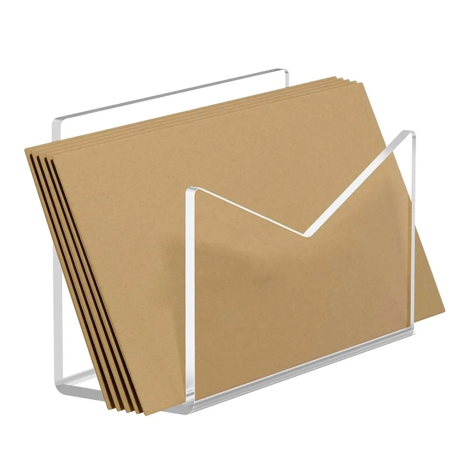 Desk Letter Holder Notebook Invitation Envelope Holder Display Clear Acrylic Organization Mail Holder Organizer for Office Home