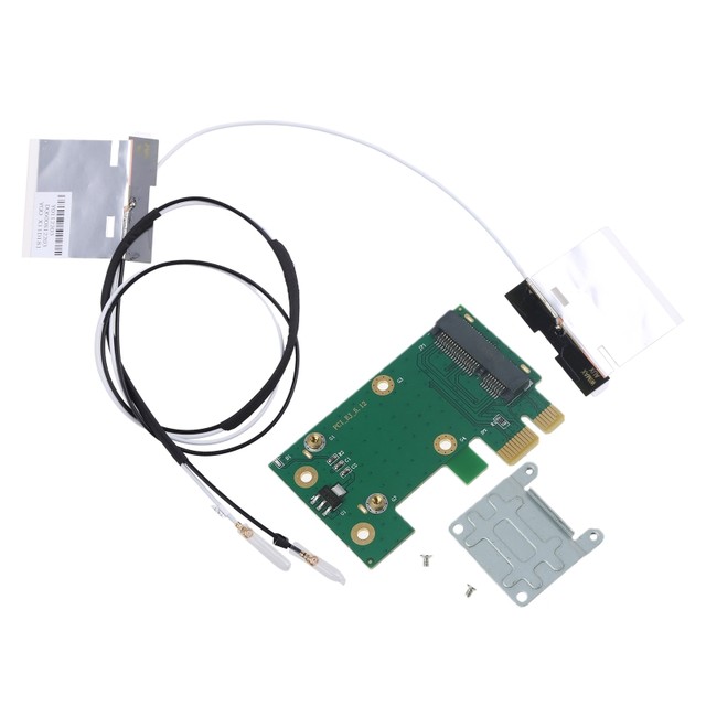 Tarjeta de red inalámbrica WiFi Mini PCI-E Express a PCI-E, adaptador, 2  antenas, PC