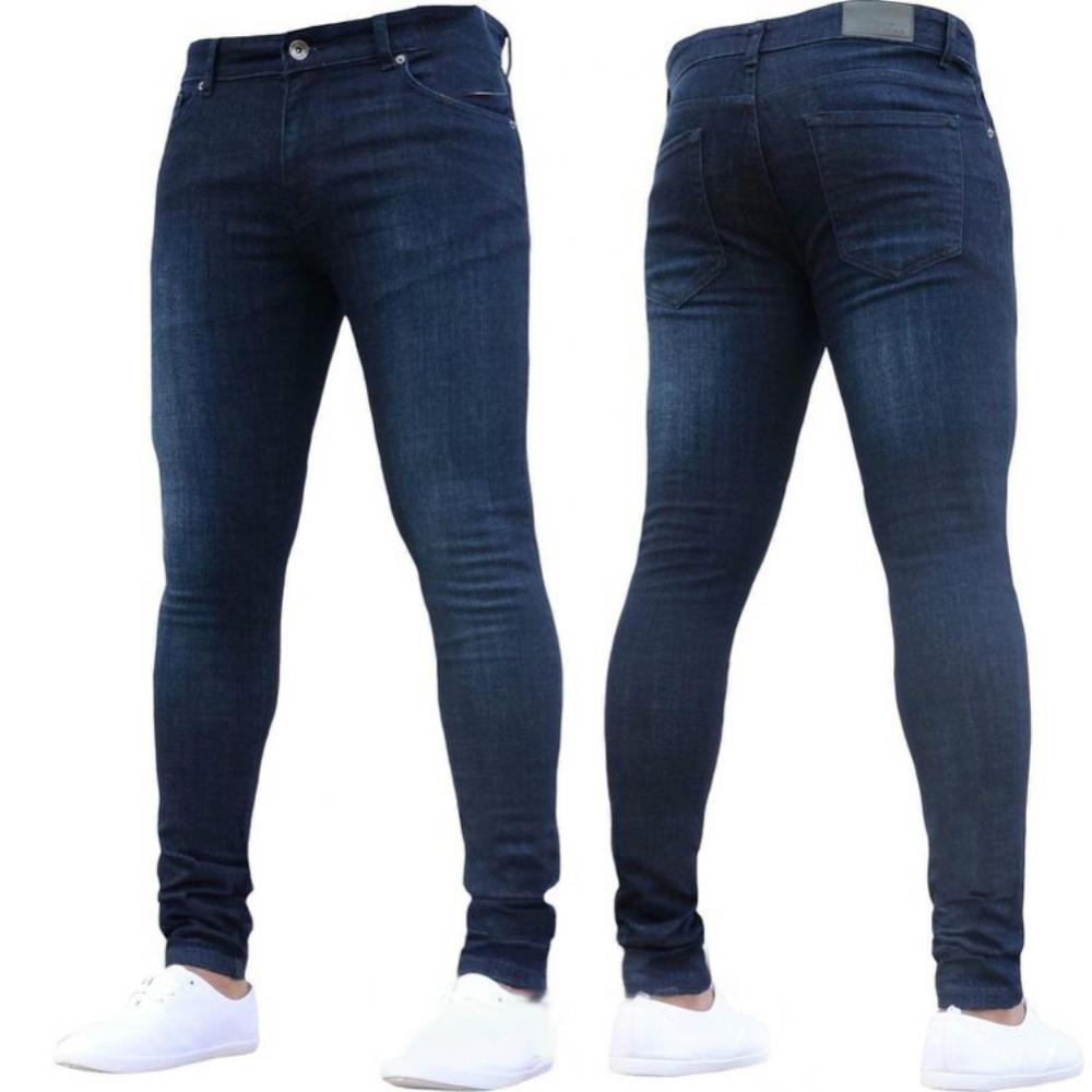 Title 4, Slim Fit Calças Masculinas Longas Moda Skinny J...