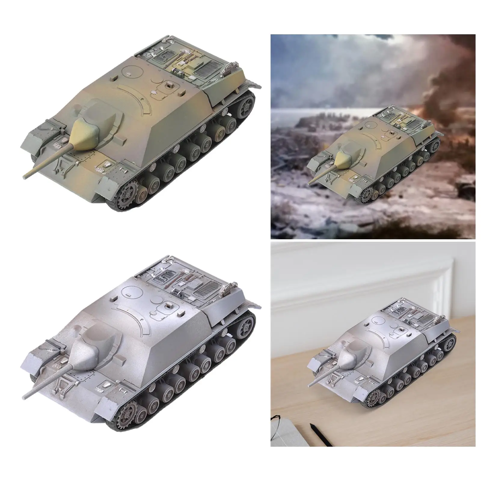 1:72 Scale 4D Tank Model DIY Assemble Simulation Ornament Educational Toys Battle Tank Toy for Kids Adults Girls Children Gifts