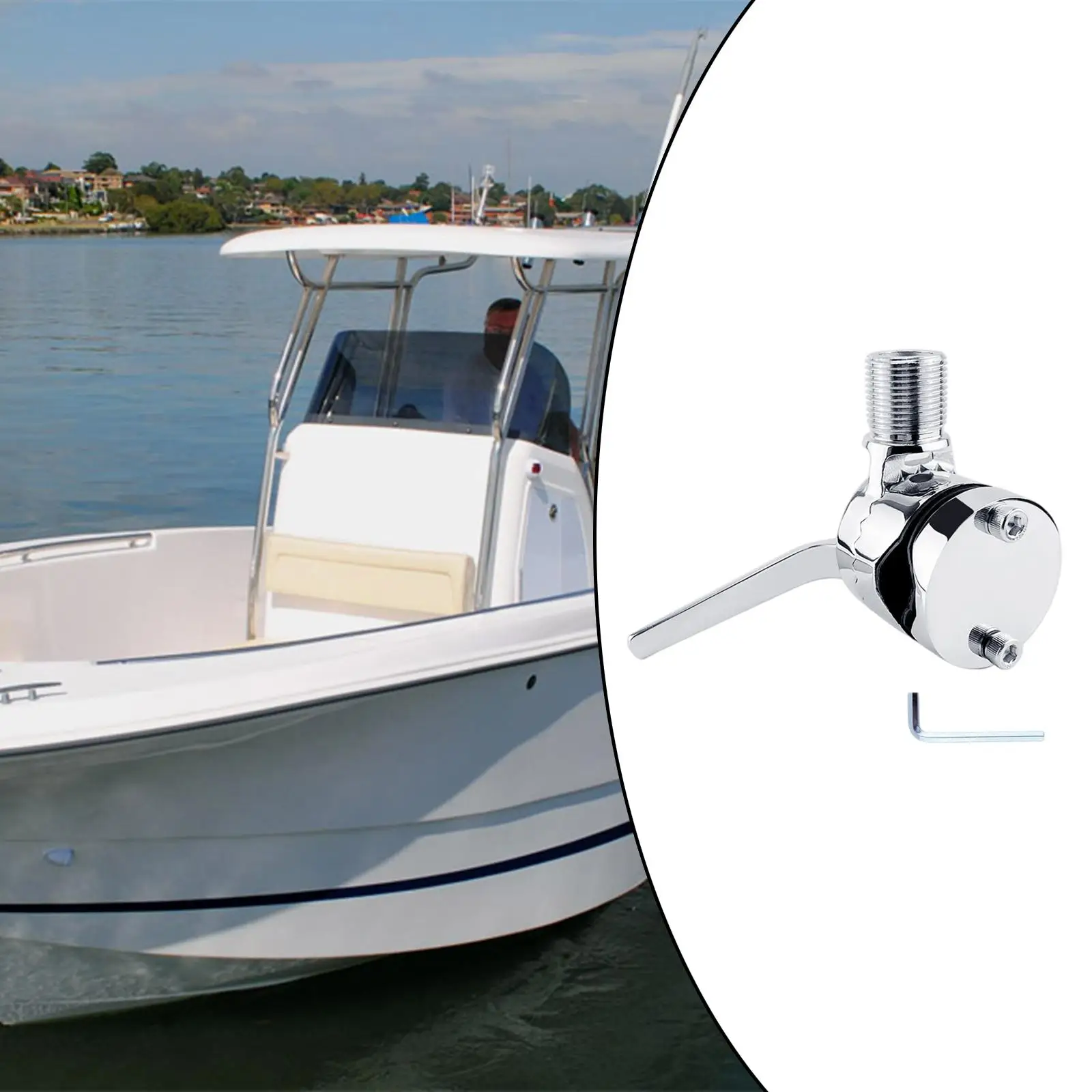 Rails Mount Holder 316 Stainless Polished Durable Silver Mount Mount Fits for Fishing VHF Radio Boat Aerial