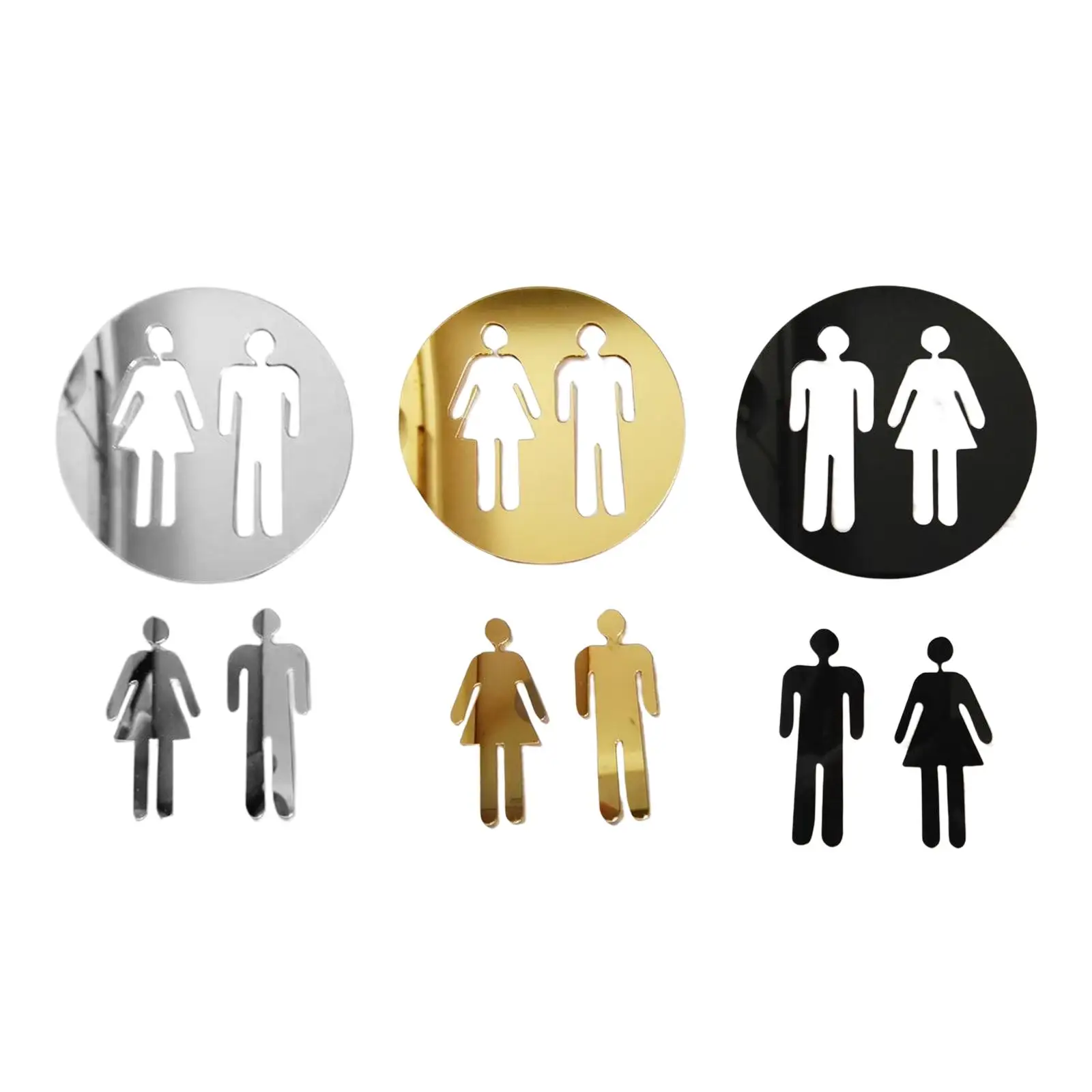 Men and Women Restroom Signs Symbols Pictogram Acrylic Toilet Door Plates Sign Placard for Commercial Office Business