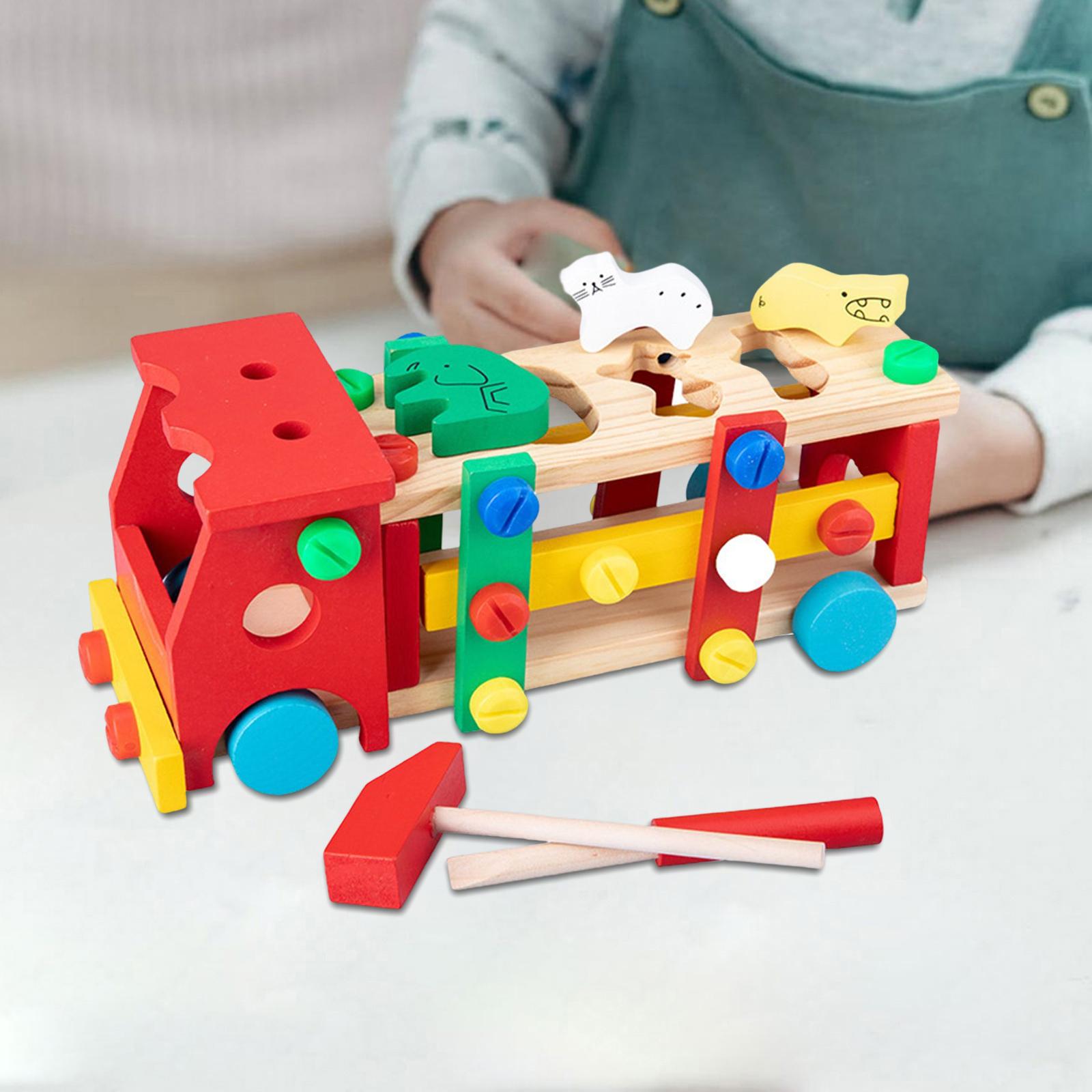 Baby Kids Take Apart Truck Screw Disassembly Assembly Car Building & Construction Wooden Toys for Boys and Girls Kindergarten