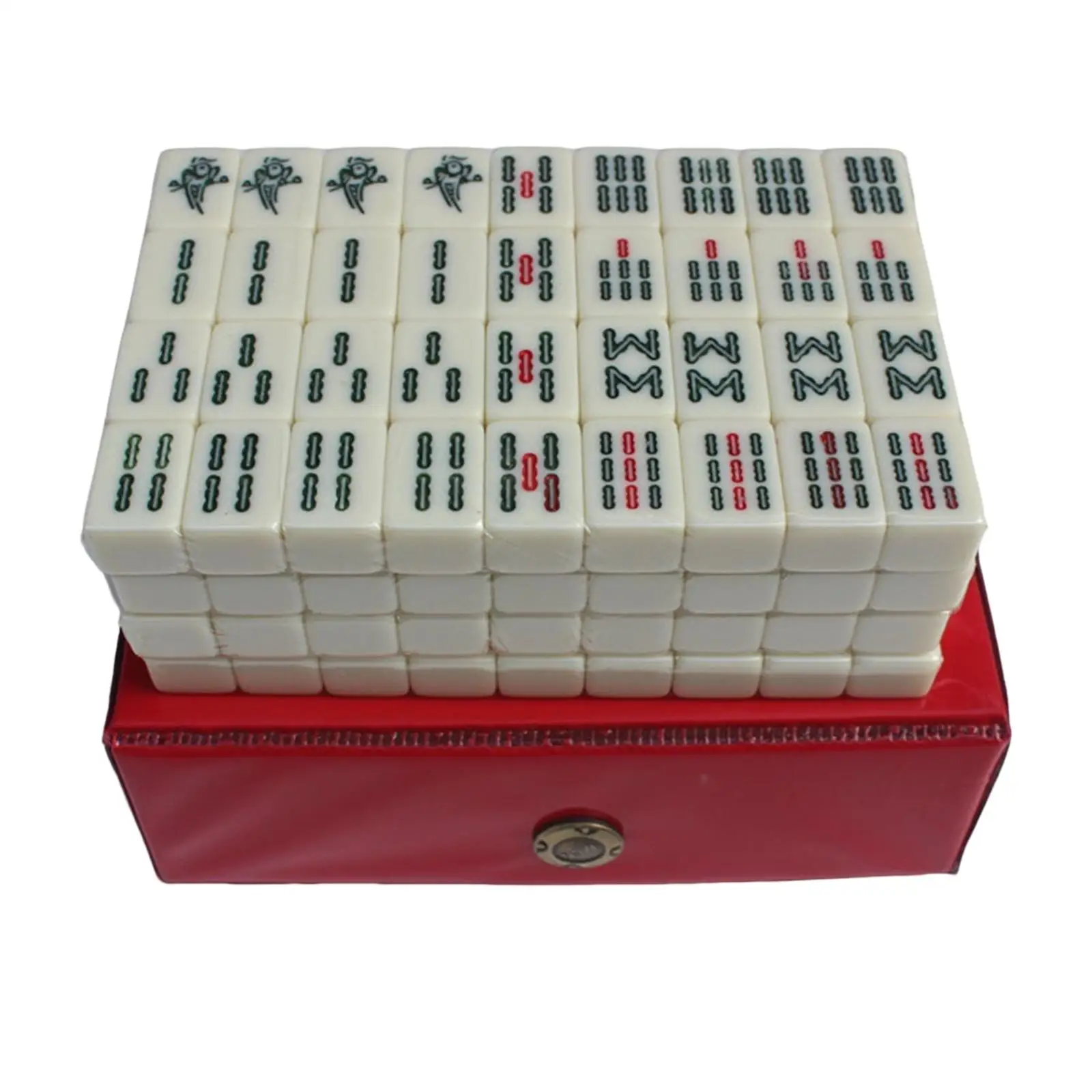 Mini Chinese Mahjong Game Set Board Game with Carrying Case mahjong Tiles Game and 2 Blank Tiles Lightweight for Travel Home