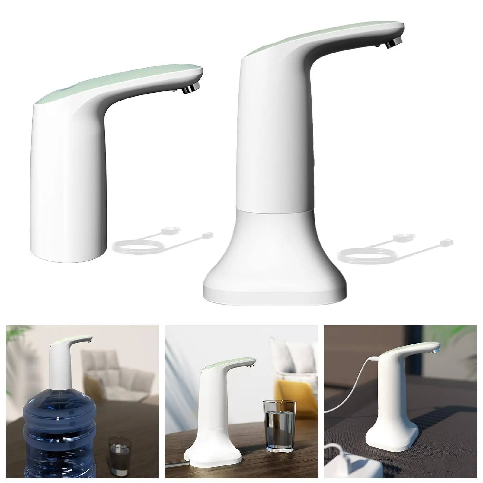 Electric Water Bottle Pump USB Charging Water Dispenser Water Jug Pump 600ml Quantitative Automatic for Office Home