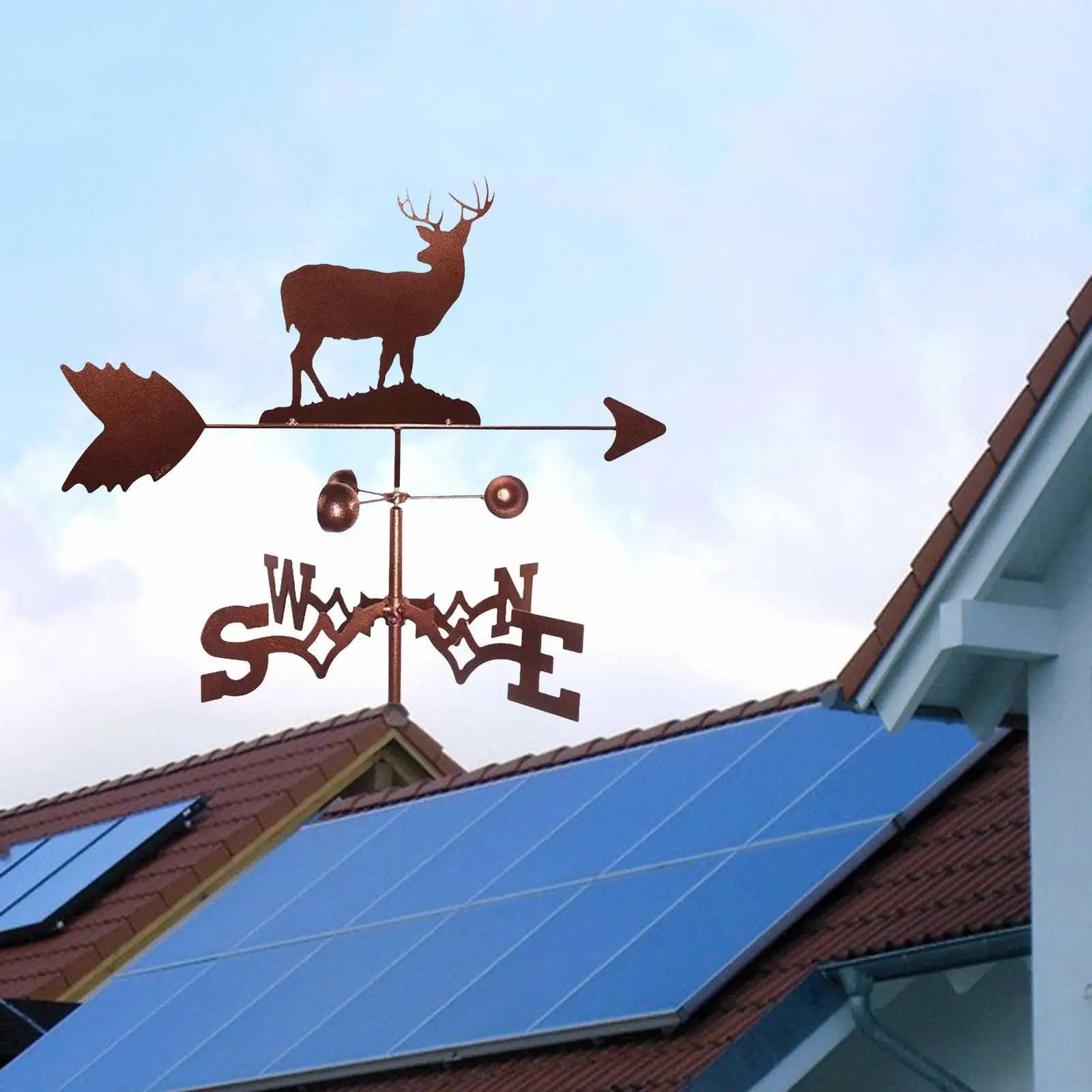 Classic Style Metal Weathervane Wind Direction Indicator for Garden Farmhouse Ornament