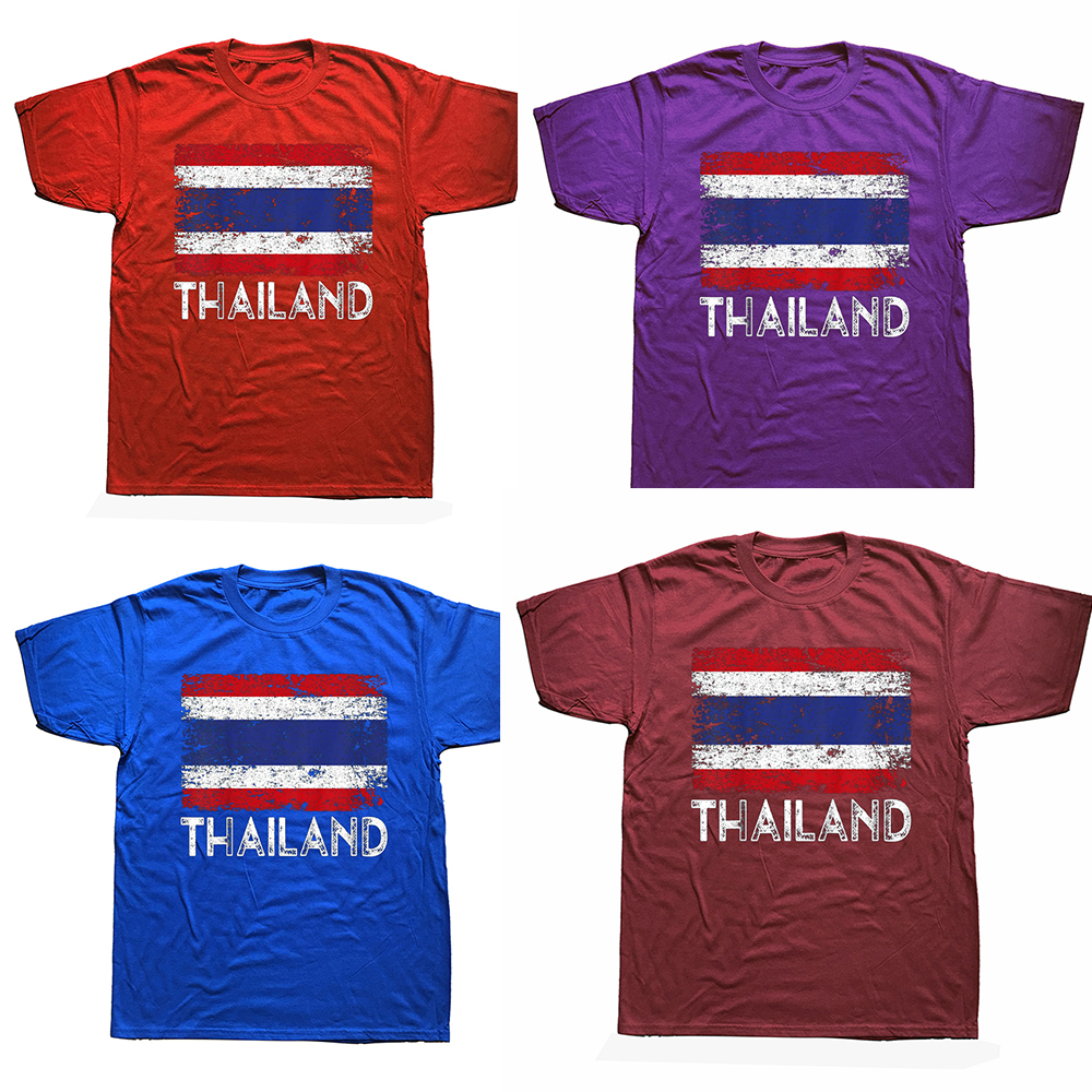 Lustige Thailand Flagge T Shirts Sommer Stil Grafik Baumwolle Streetwear Kurzarm Geburtstag Geschenke T-shirt Herren Kleidung – Detail 3