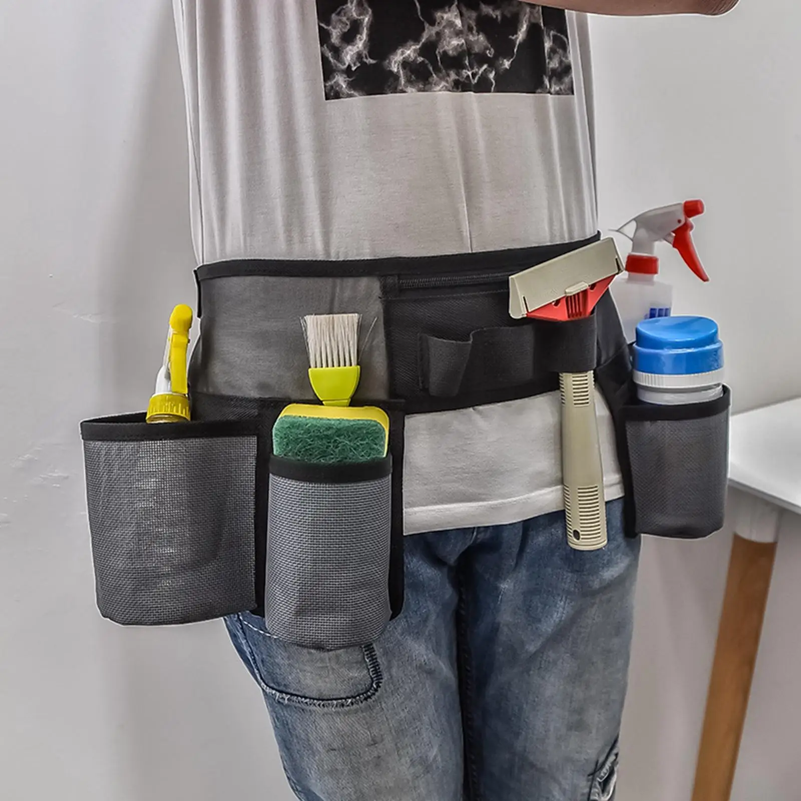 Tool Waist Pouch with Multi Pockets Garden Work Organizer Waterproof Adjustable Tool Bag for Outdoor Garden Indoor Men Women RV