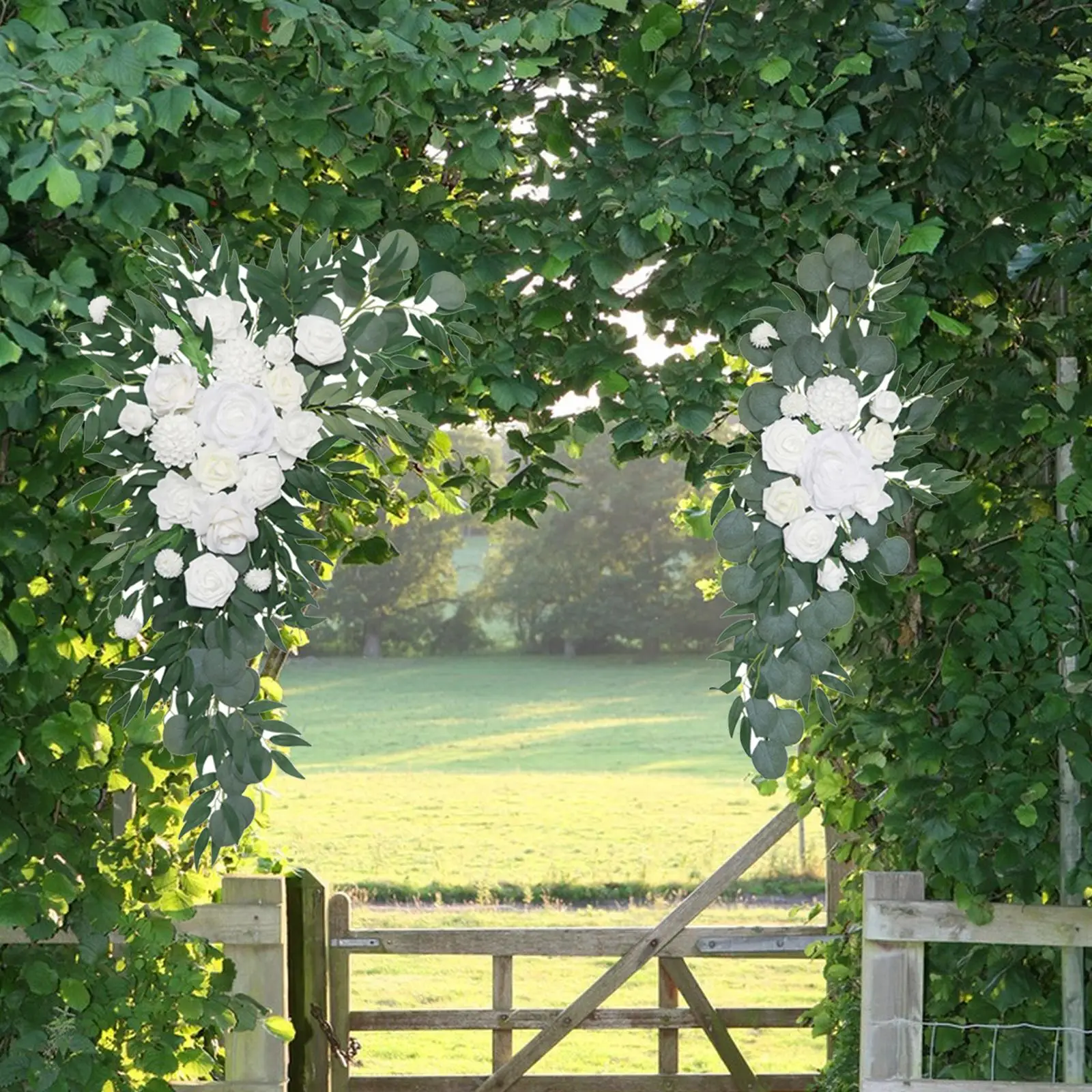 Wedding Arch Wreath Floral Backdrop Artificial Flower Swag for Wedding Car