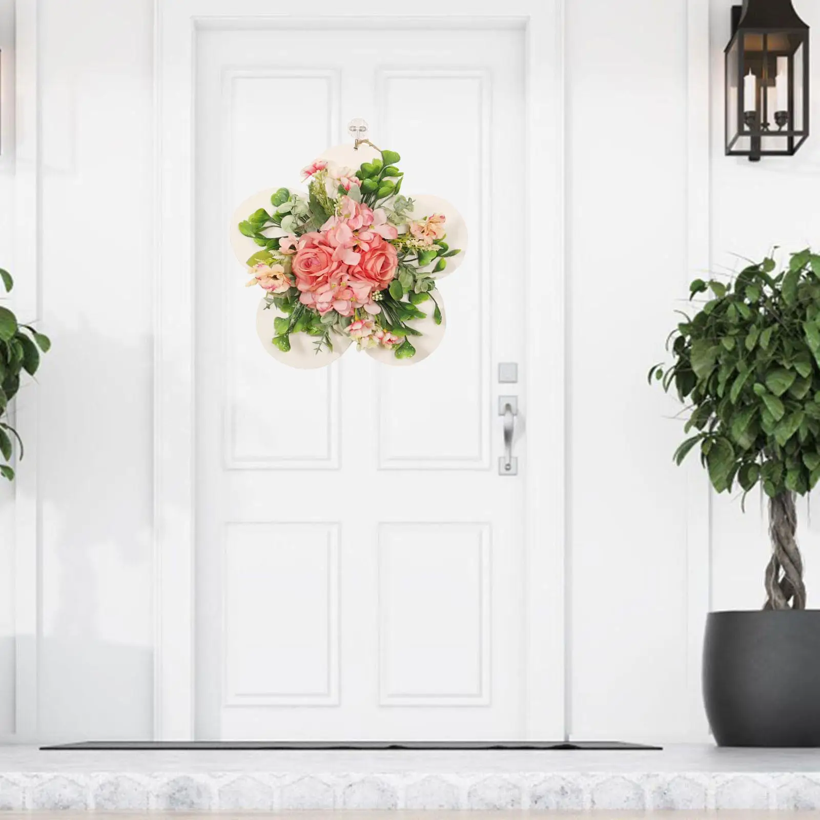 Rose Plank Wreath Artificial Flower Wreath Door Front Door Wreath Summer Rose Wreaths Front Door for Anniversary Ornament