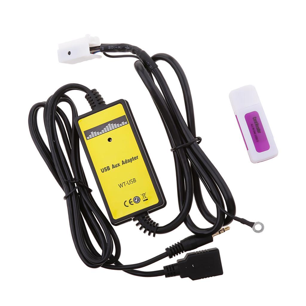 dolity 3.5mm Car USB Aux-in MP3 Player Radio 6Pin+6Pin Adapter For Audi VW Skoda Seat