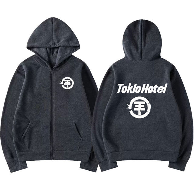 Rock Band Tokio Hotel Logo Zipper Hoodies Men's Clothing
