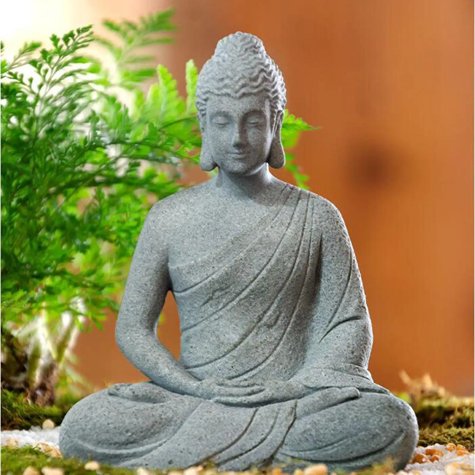 Resin Aquarium Meditating Buddha Figurine Fengshui Craft Wide Application for Yoga Room ,3.5x,2.4x4.5inch Unique Scenery Durable