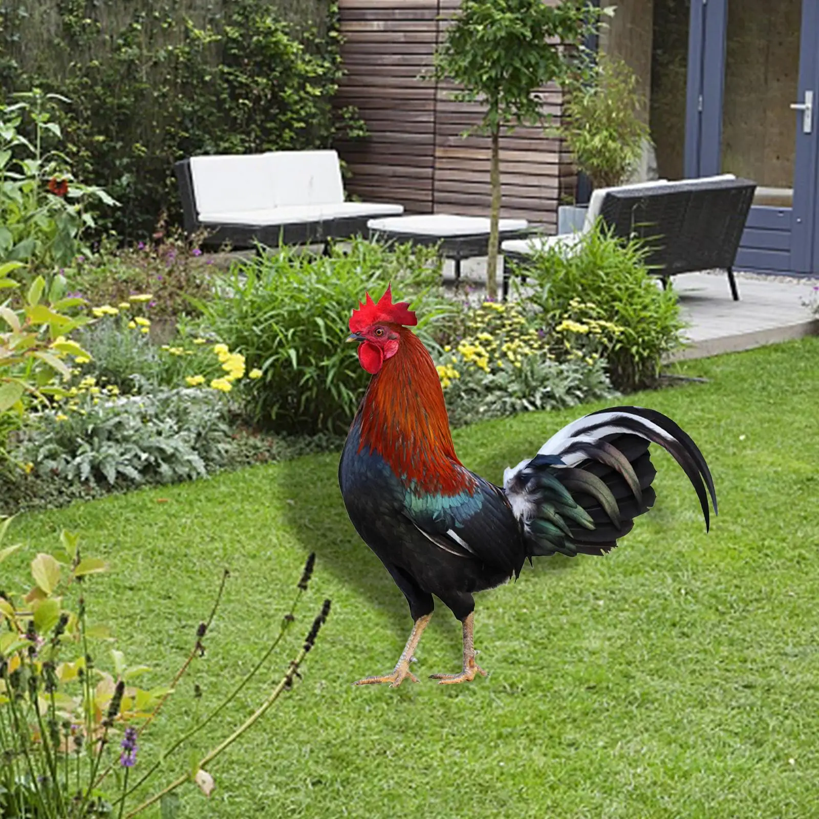 Rooster Animal Statue Stakes Rooster Animal Stakes for Courtyard Lawn Yard