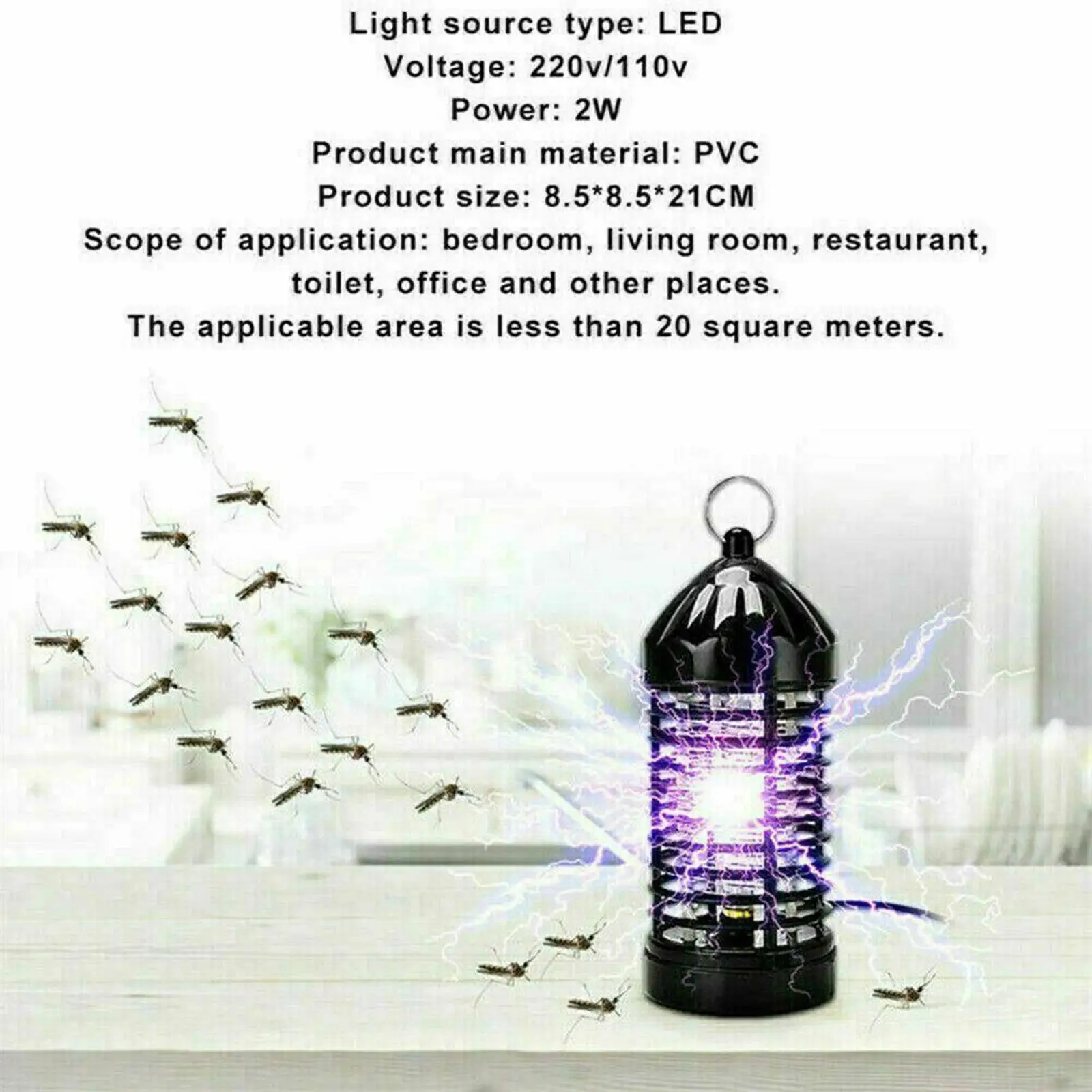 Portable Electric Lamp LED Zapper Trap for Home Bedroom Living Room Backyard Stock Farm