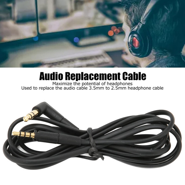 Câble De Remplacement Pour Casque Sennheiser - Longueur 2.5m - Jack 3.5mm Mâle Avec Adaptateur 6.35mm - Compatible HD400/500/600 Séries