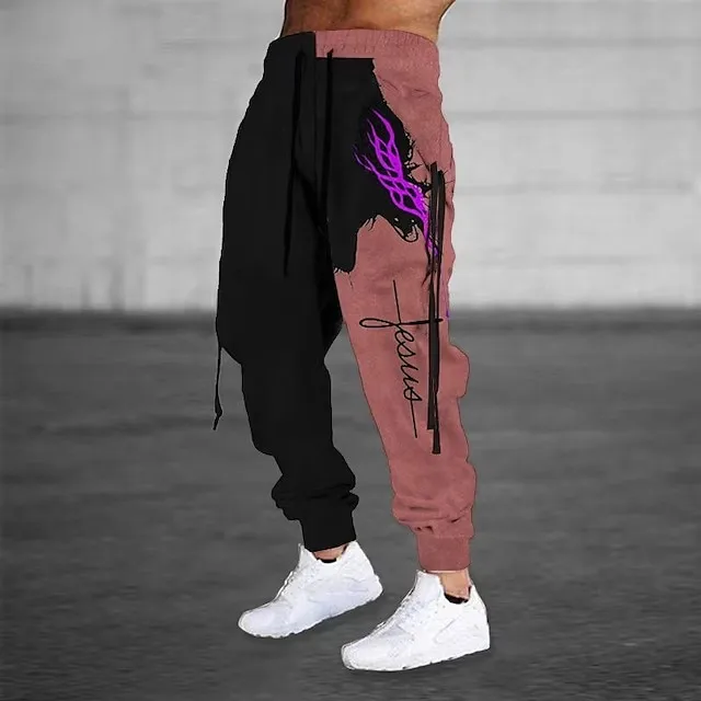 S61ef56a88123473a96c55194251e8deeI Men Sweatpants Jogger Masculina Drawstring Elastic Waist 3D Printed Graphic Comfort Breathable Sports Streetwear Designer