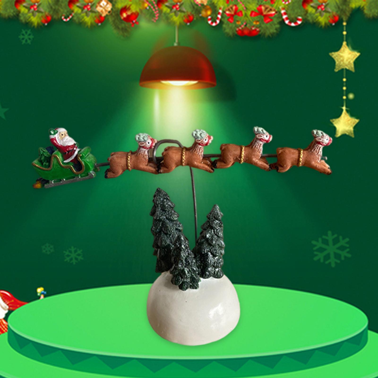 Away Flying Sleigh Statue Christmas Vacation Village for Home Decoration