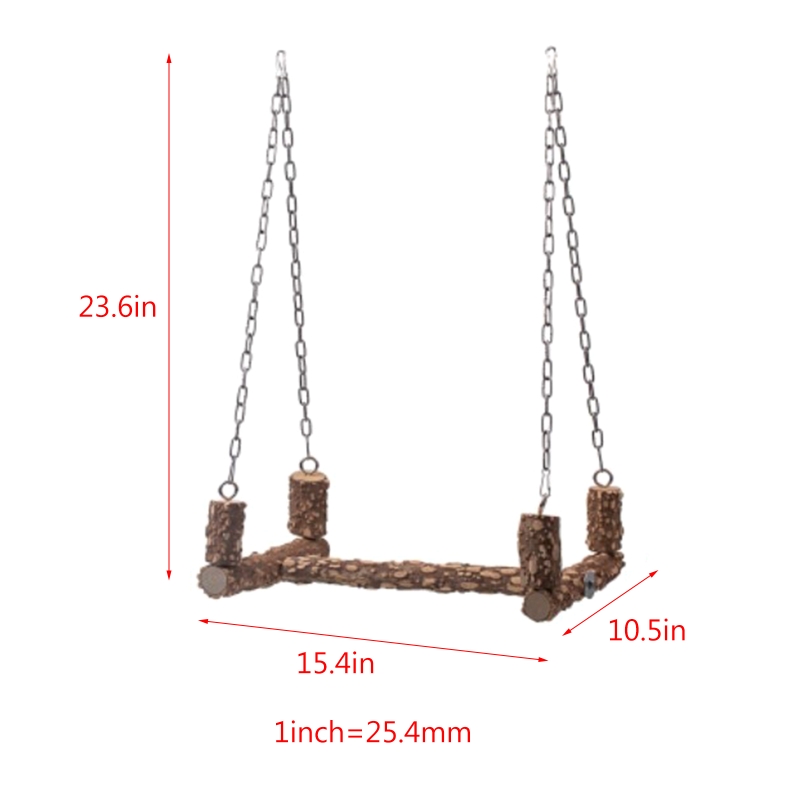 Title 6, Bird Swing for Cage 15 Inches Parrot Perch Natu...