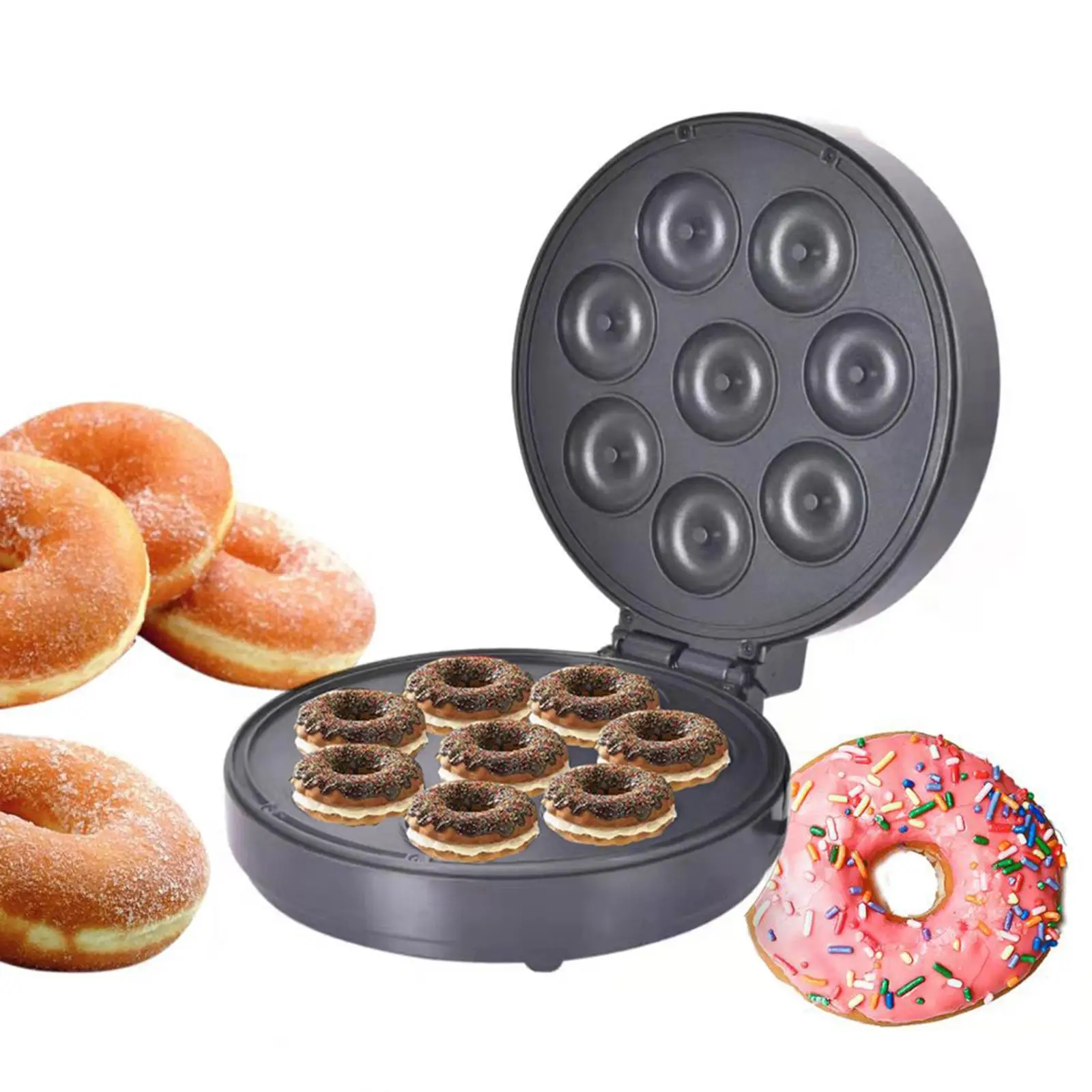 Donut Maker Machine Snack with Indicator Light Easy to Clean Waffle Doughnut Machine for Home