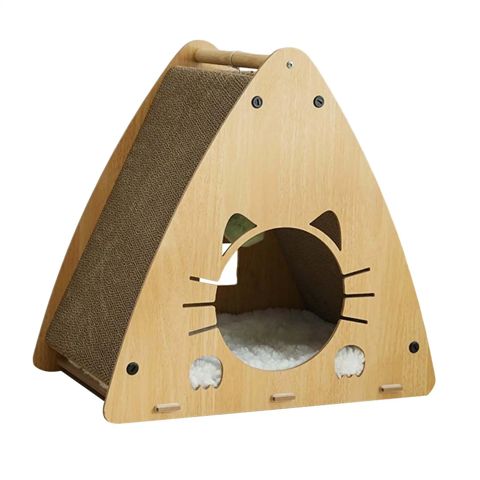 Triangle Cat Scratcher Box Lounge Bed Corrugated Cardboard Sturdy Furniture Protection Wear Resistant Multifunctional Durable