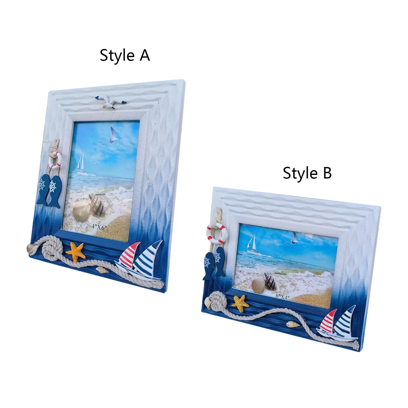 Nautical Style Photo Holder Mediterranean Poster Display Adornment Picture Frame