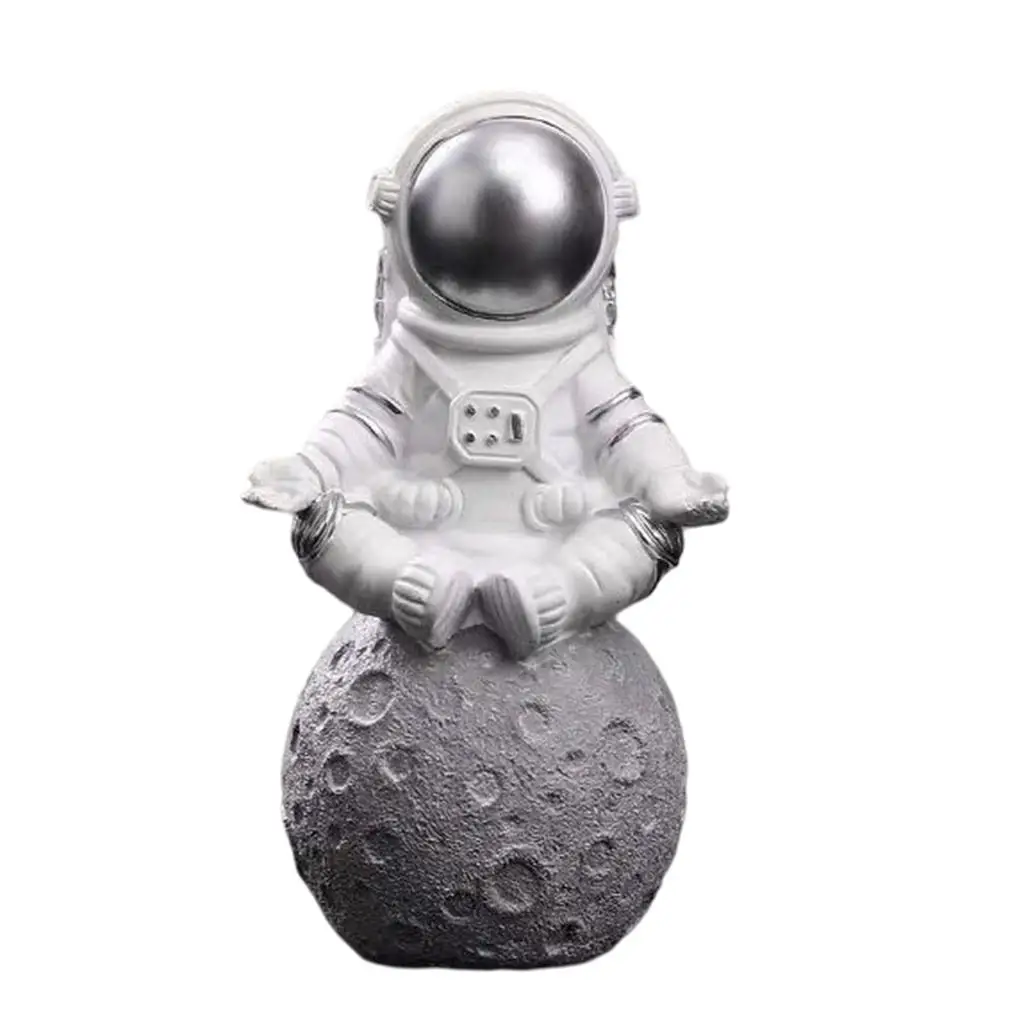 2X Cute Spaceman Statue Astronaut Sculpture Hotel Decor Crafts Gold&Silver