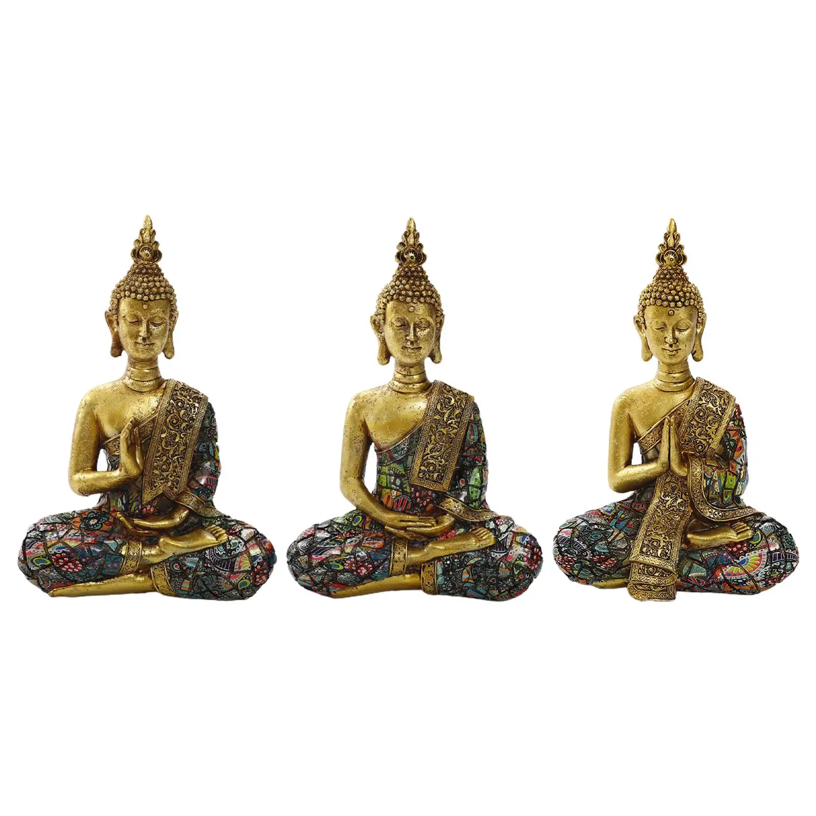 Seated Buddha Statue Zen Sculpture Sitting Figurines Spiritual Artwork Craft