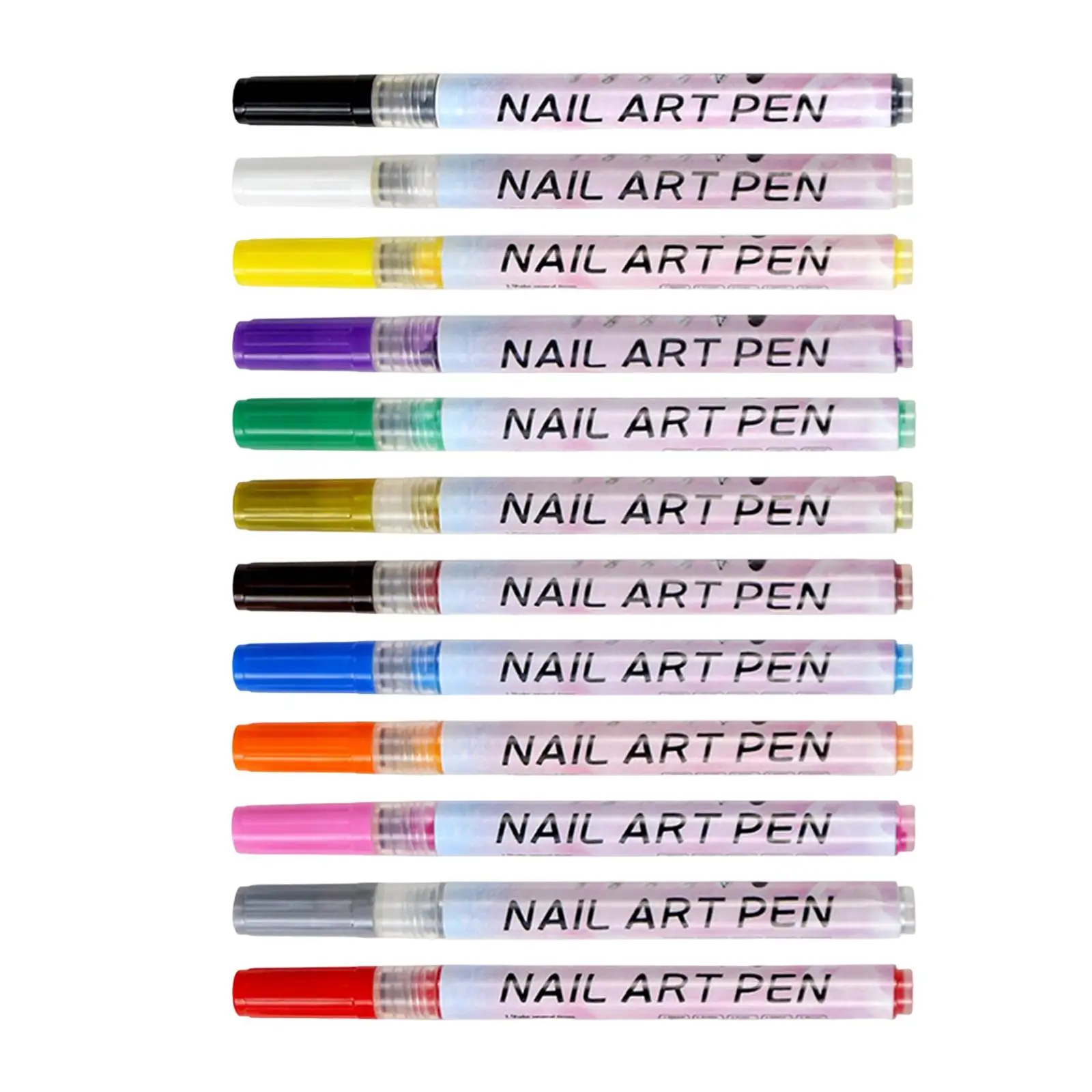 12x Nail Art Pens Fine Tip Detailing Pen for Nail Art Equipment DIY Flower Abstract Lines Details Professional Nail Salon