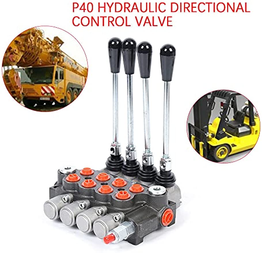 Hydraulic manual control valve 4-fold 40L for double acting cylinders DE