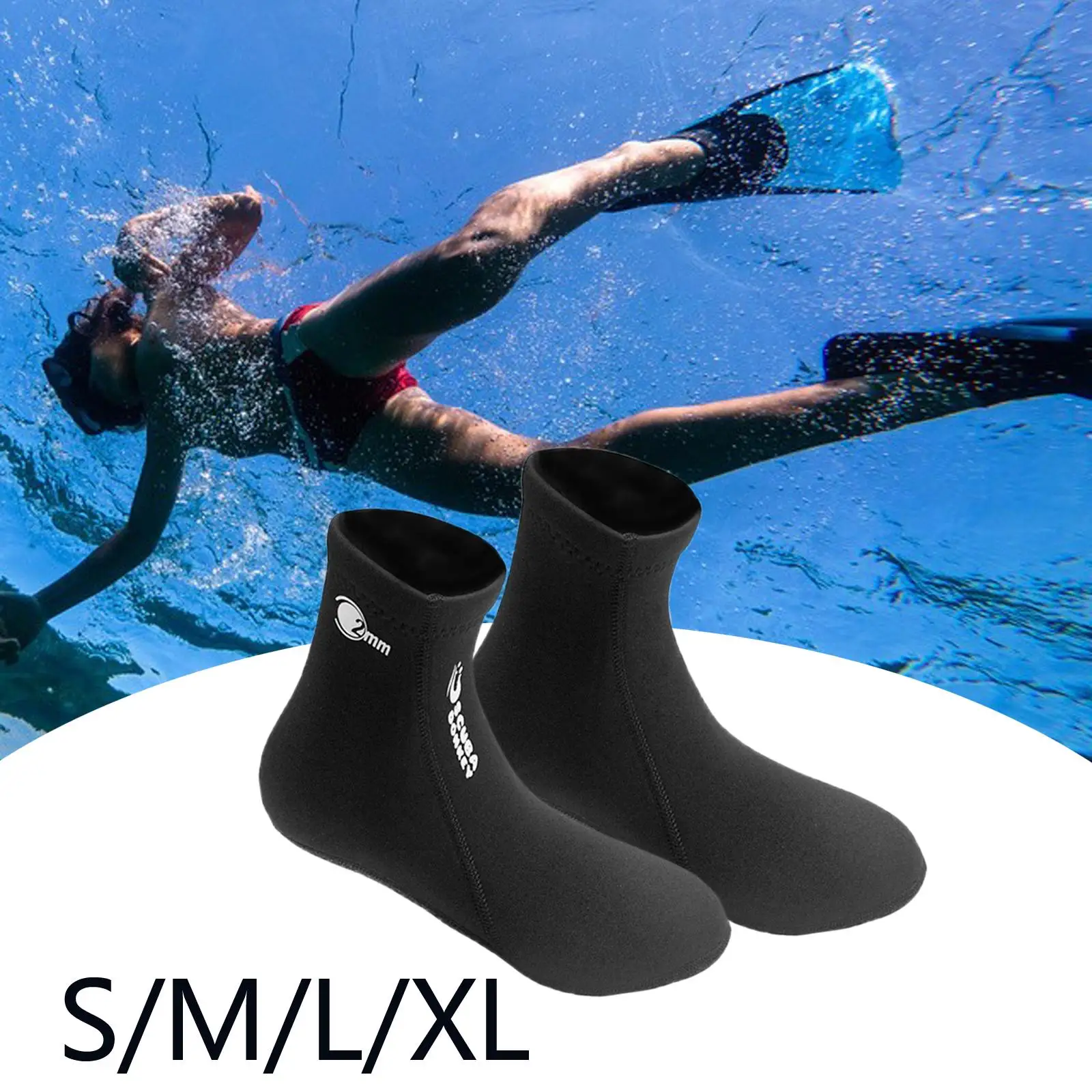 2mm Neoprene Wetsuits Socks, Diving Flexible Thermal Beach Booties Shoes, Wading