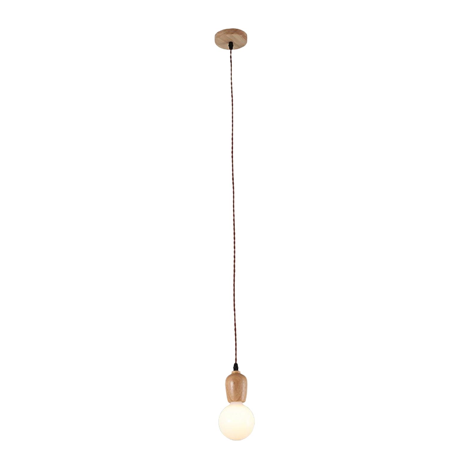 Retro Style Pendant Light Wood E27 Socket for Restaurant Living Room Bedroom