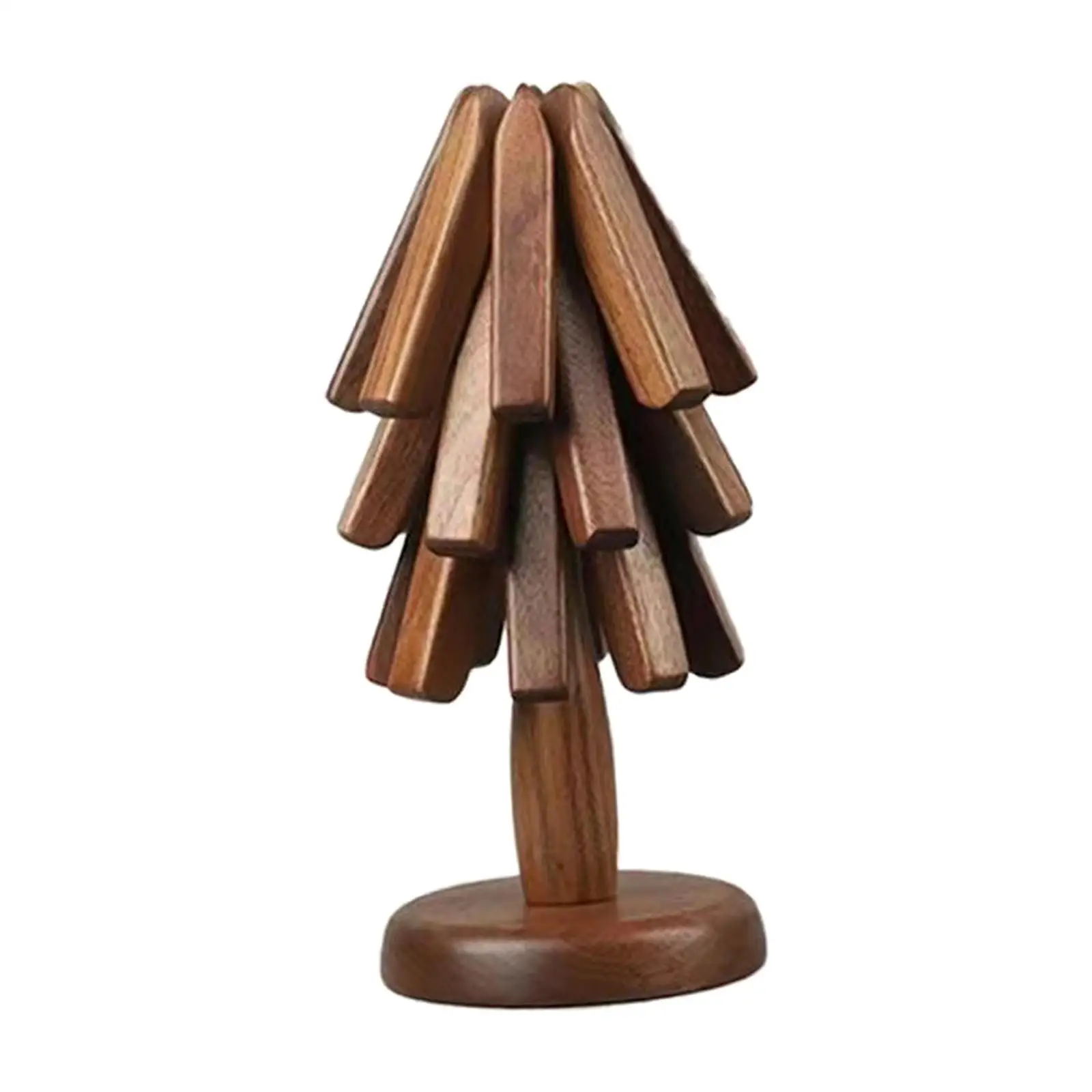 Table Centerpiece Tree Shaped Nonslip Wooden Placemat for Cup Pans Pots