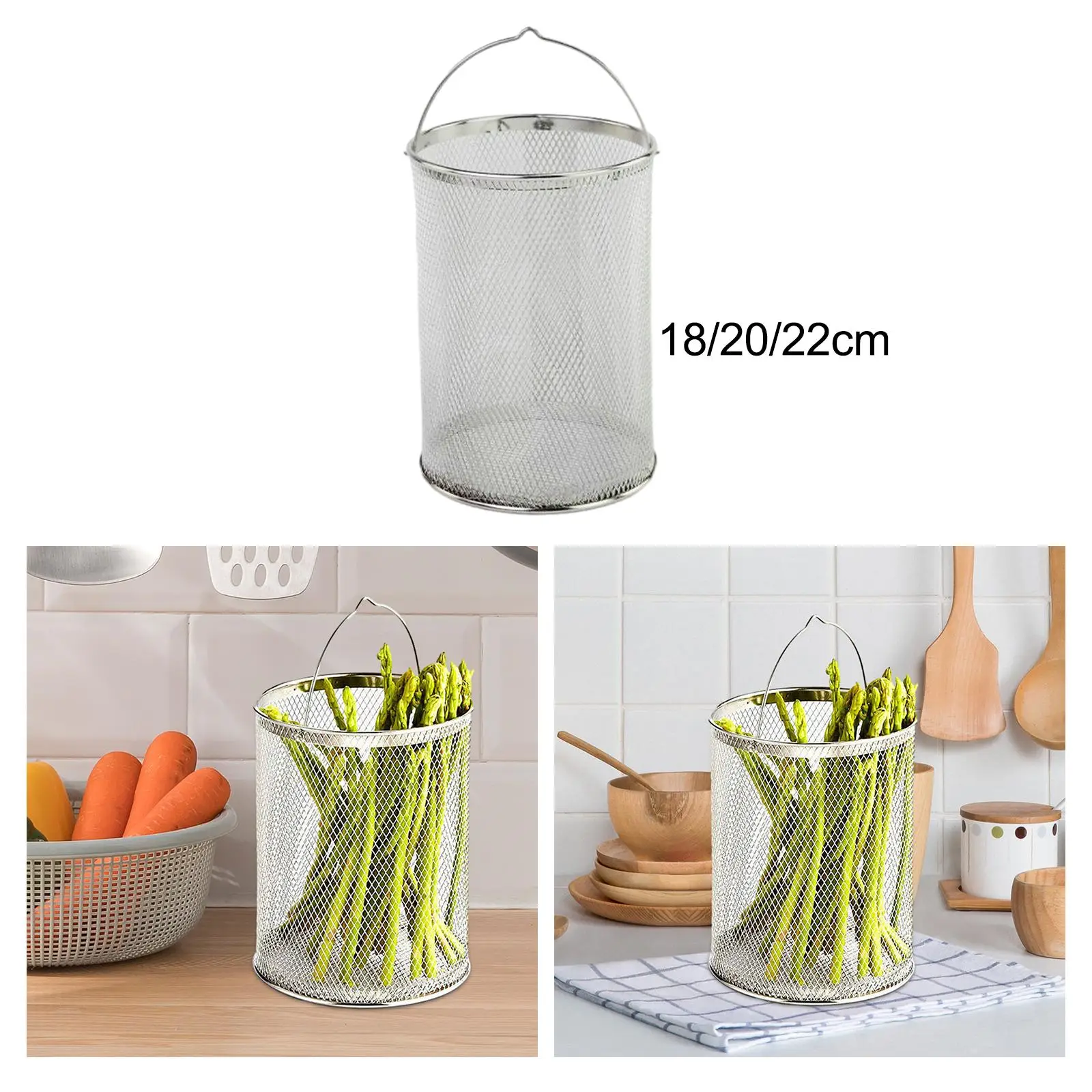 Stainless Steel Fry Basket Multifunctional Noodle Strainer Food Colander Stainless Steel Colander for Cooking Frying