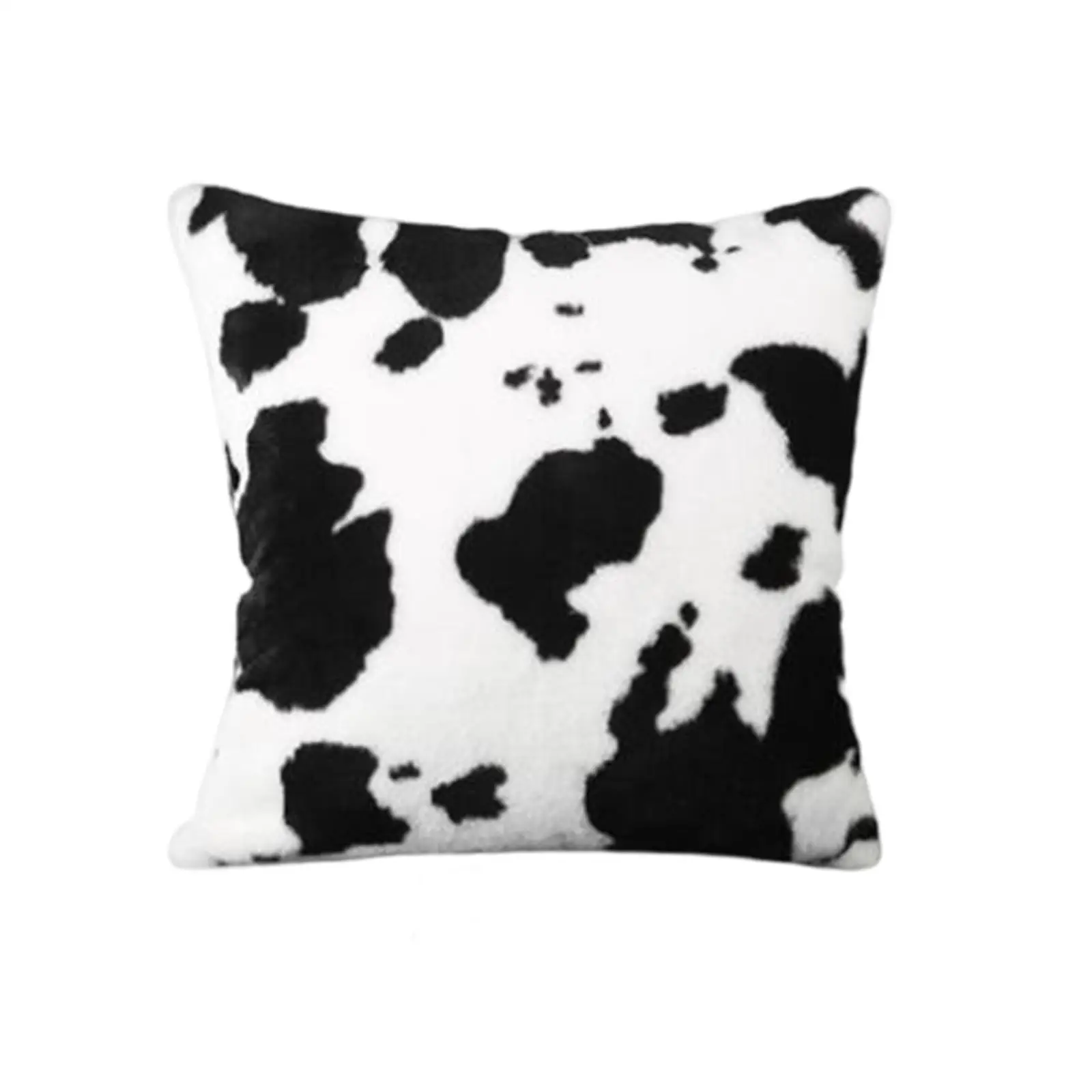 Cow Pattern Printed 18x18 Inches Pillowcase Cushion Cover for Sofa Couch Short Plush Material Square Shop Decoration Soft