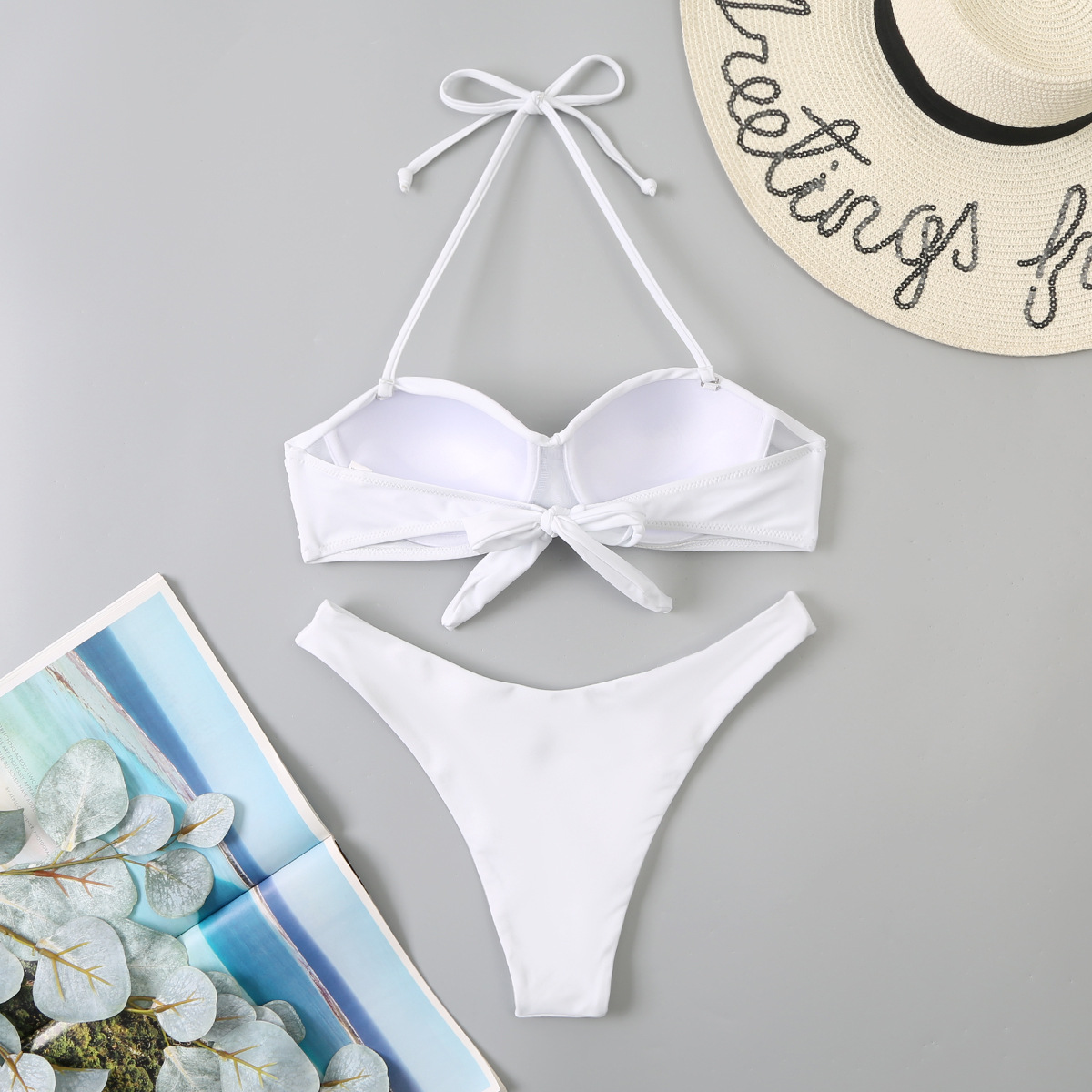 Push Up Bikini Set - Womens Halter Underwire Swimsuit 2024