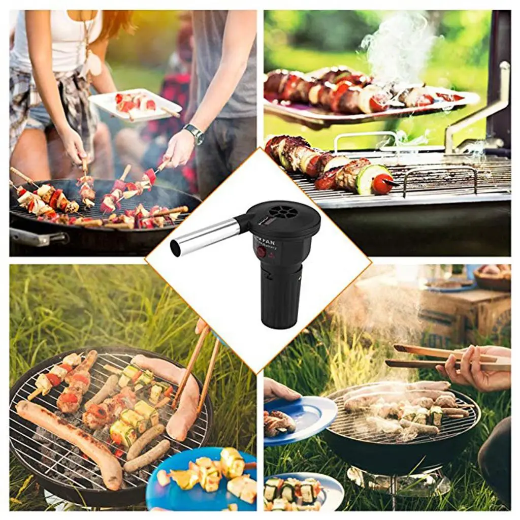 BBQ Fan Air Blower for Outdoor Camping Picnic Charcoal Grill Barbecue