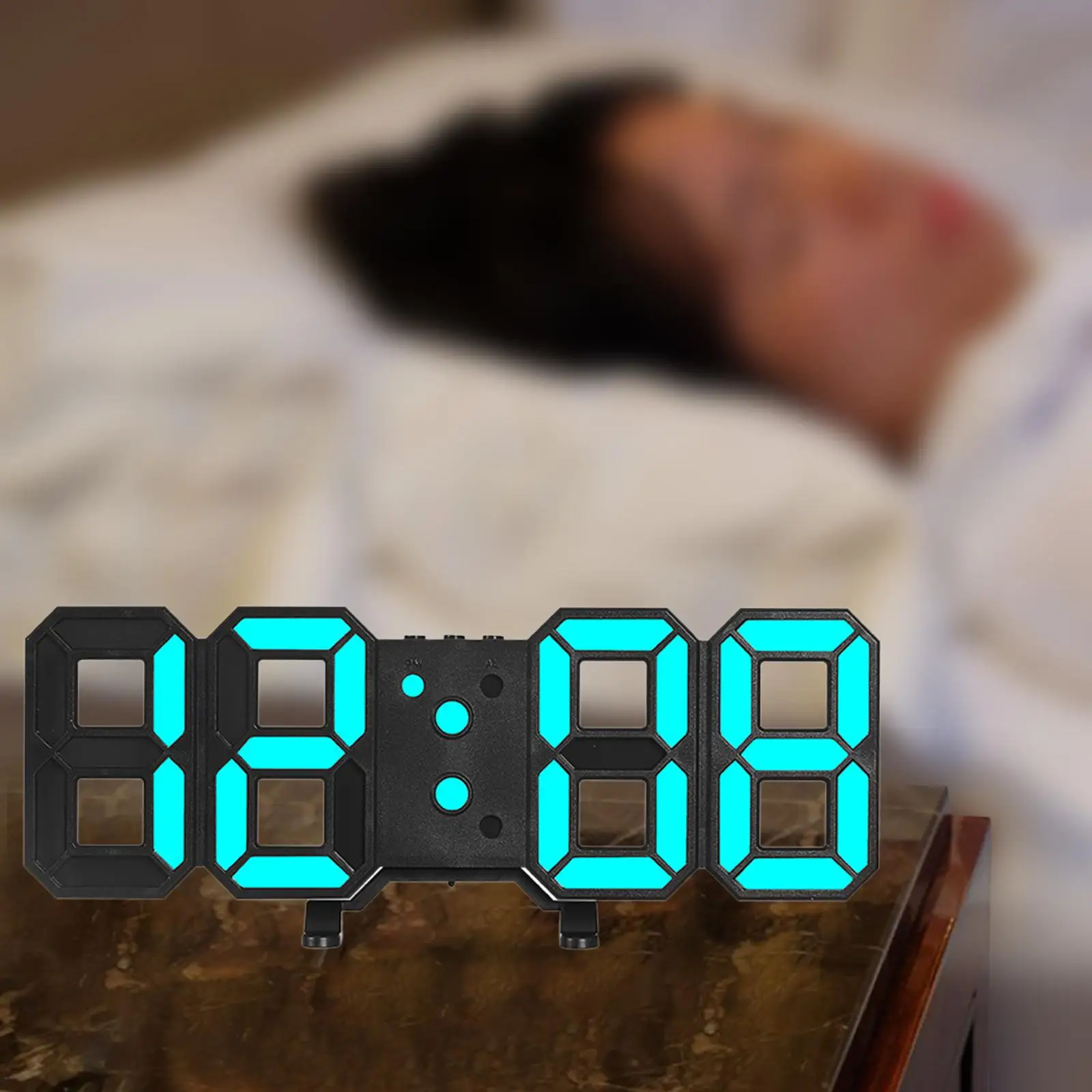 Digital 3D Digital Clock Digital Alarm Clocks for Bedrooms, Electronic Clock for