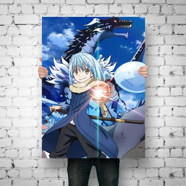 Madeira maciça pendurada Scroll, Tensei Shitara Slime Datta Ken Anime  Posters, Manga Impressão Pintura Da Lona De Parede