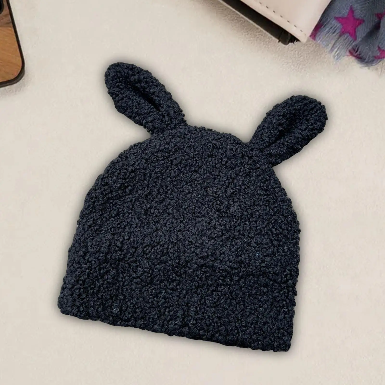 Women Hat Outdoor Rabbit Ear Plush Soft Lightweight Slouchy Hat