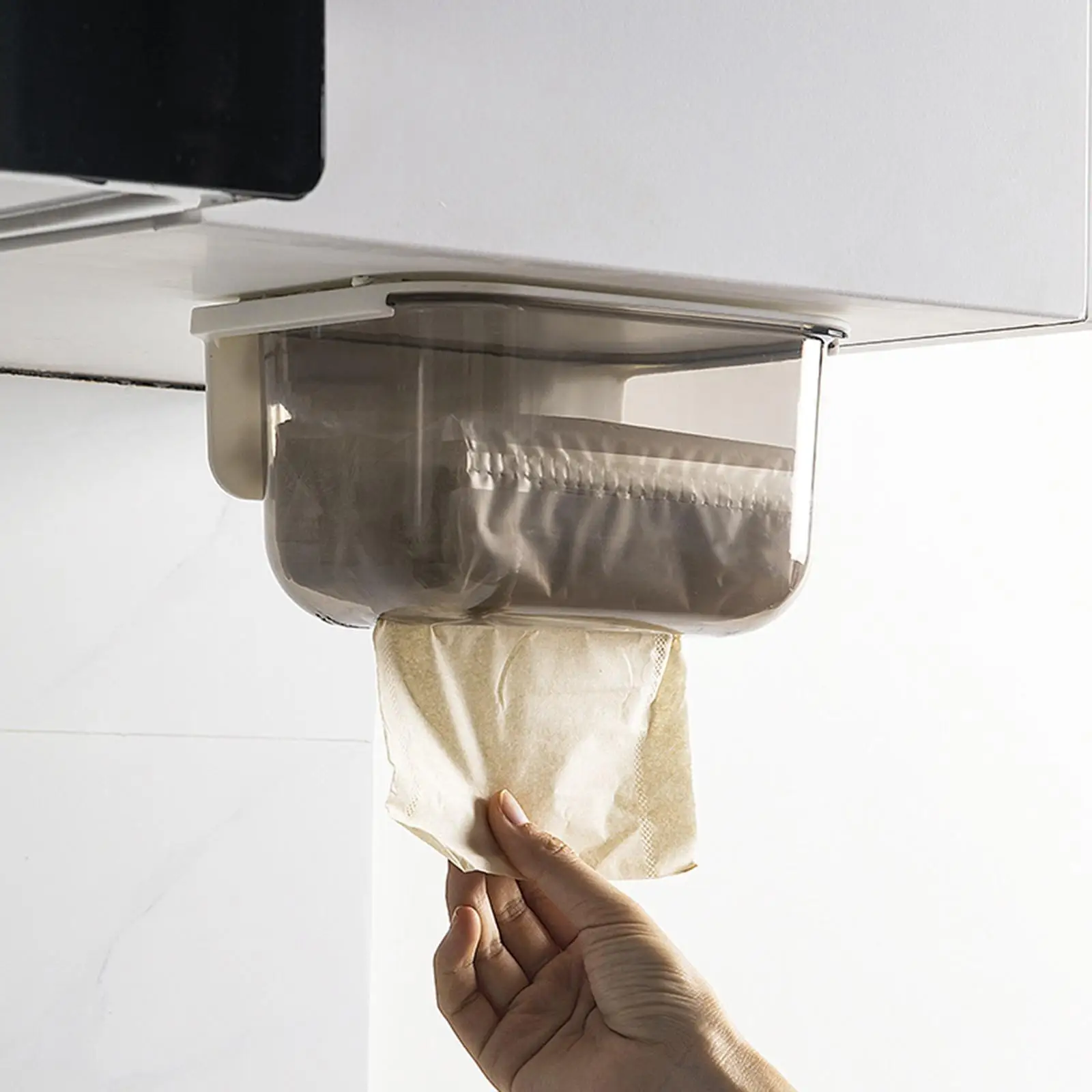 Tissue Storage Box Punch Free Toilet Roll Dispenser Tissue Box Holder for Tabletop