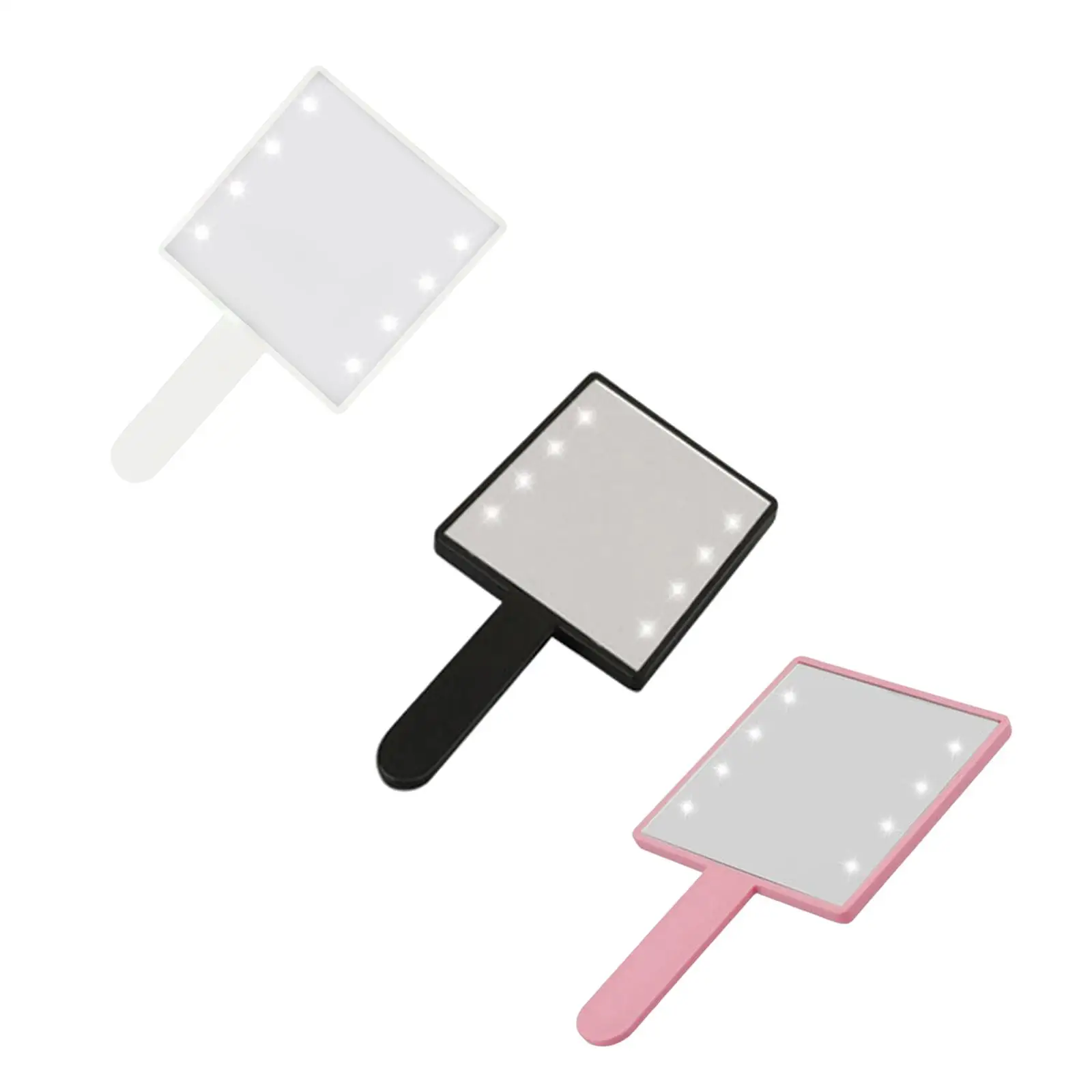 Makeup  Light, Gift for Woman, Vanity Mirror, Handheld Travel Makeup Mirror, Square Compact Portable, for Home