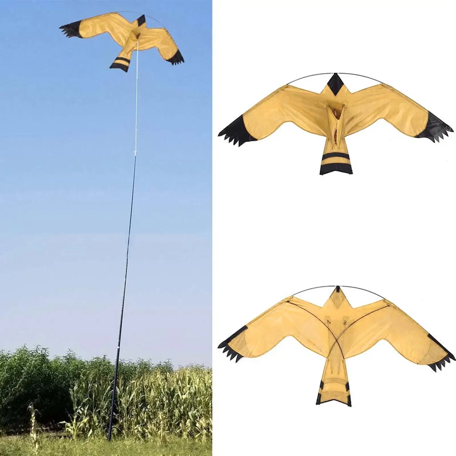 Lifelike Durable Bird Repelling Eagle Kite Scarer Repeller Flying Emulation for Garden Yard Farming Protector Guard