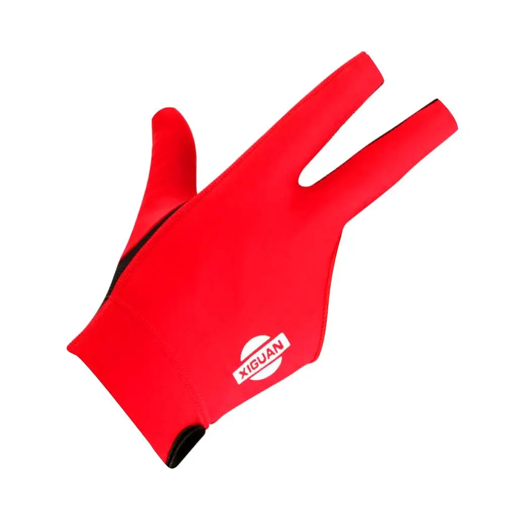 3-Finger Professional Sweat Absorbing Elastic Right Hand Snooker Pool Cue Billiard Glove Red
